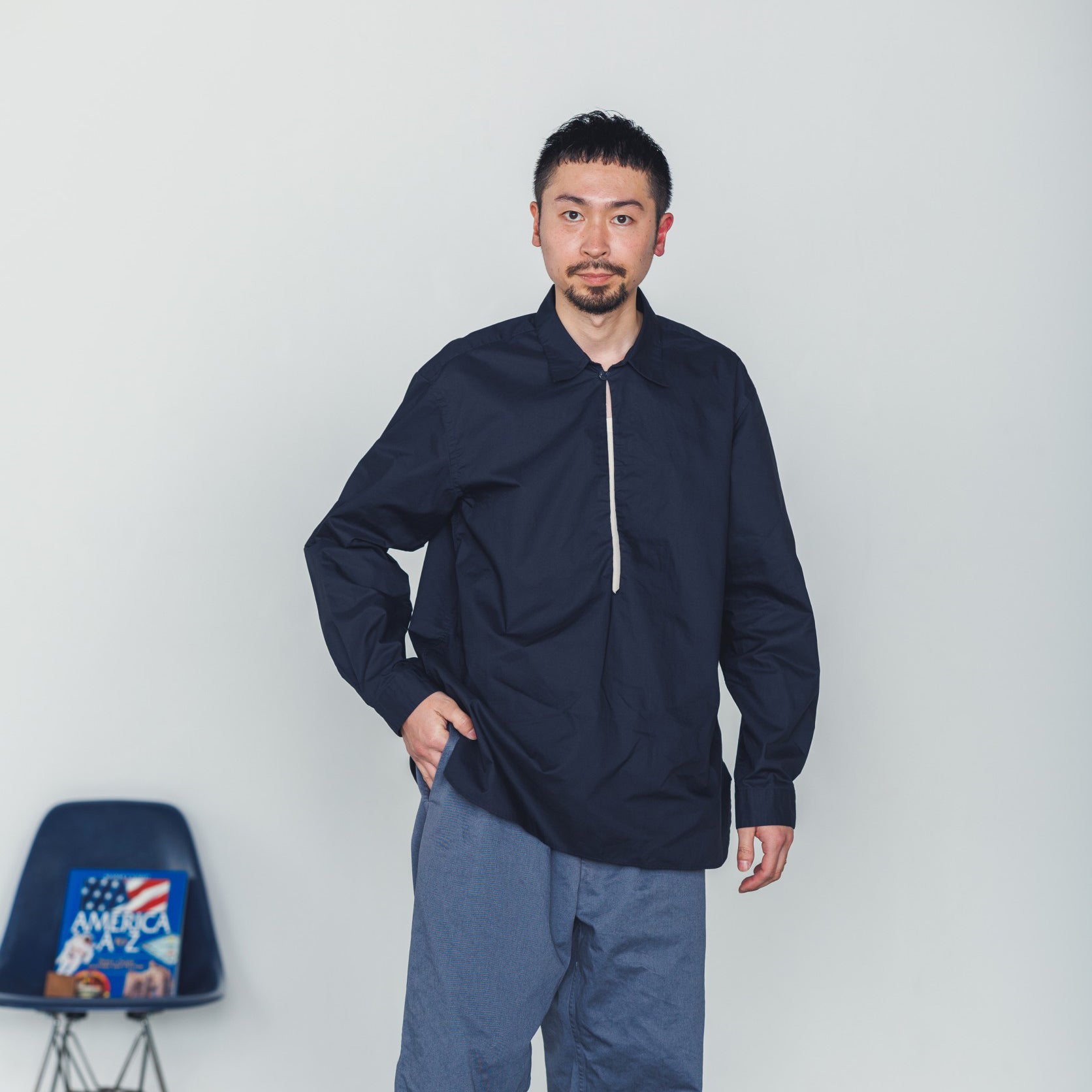 RG-04_NAVY | SKIPPER 1B SHIRT-BIO WEATHR | Color:Navy【CATTA_カッタ】