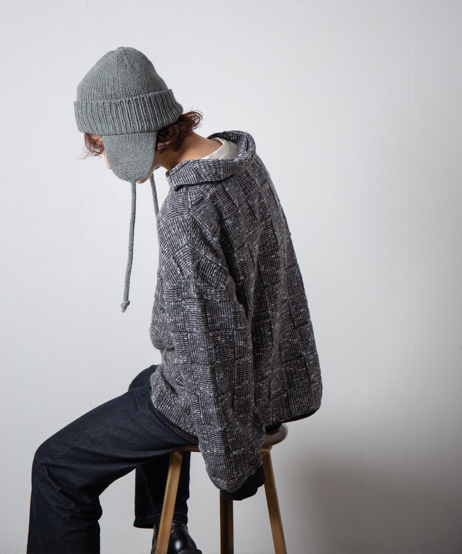 Ear Knit Watch – Ivory / Orange / Gray / Black | RACAL【ネコポス選択可能】