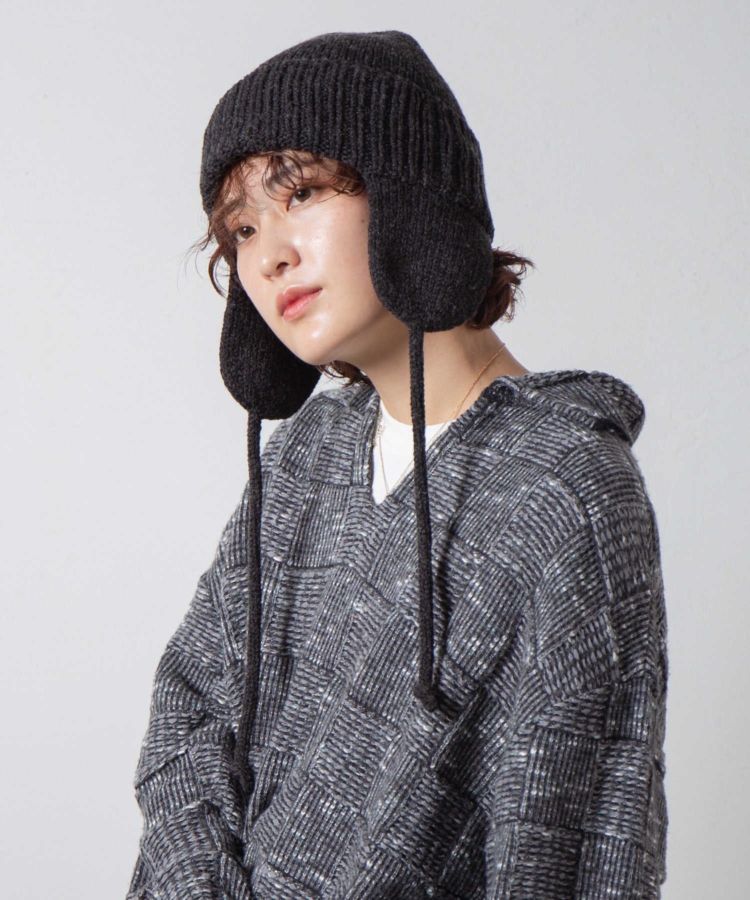 Ear Knit Watch – Ivory / Orange / Gray / Black | RACAL【ネコポス選択可能】