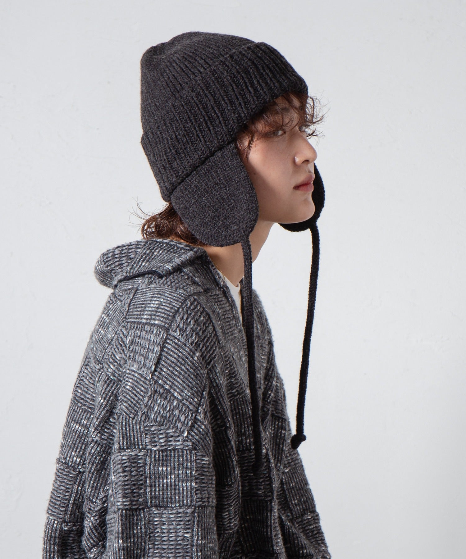 Ear Knit Watch – Ivory / Orange / Gray / Black | RACAL【ネコポス選択可能】