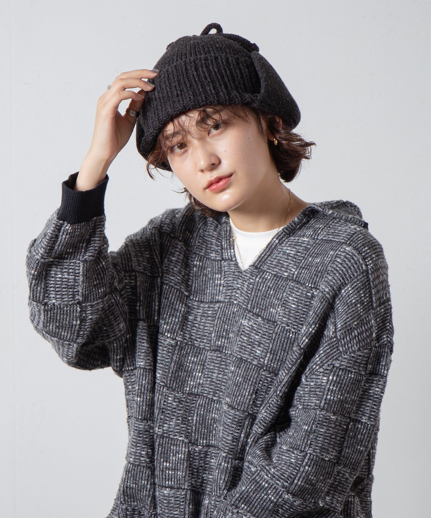 Ear Knit Watch – Ivory / Orange / Gray / Black | RACAL【ネコポス選択可能】