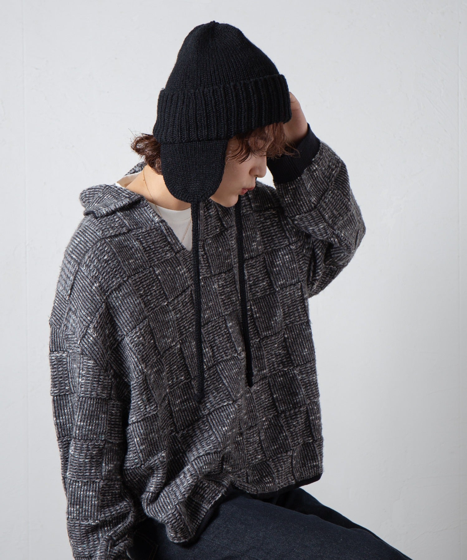 Ear Knit Watch – Ivory / Orange / Gray / Black | RACAL【ネコポス選択可能】