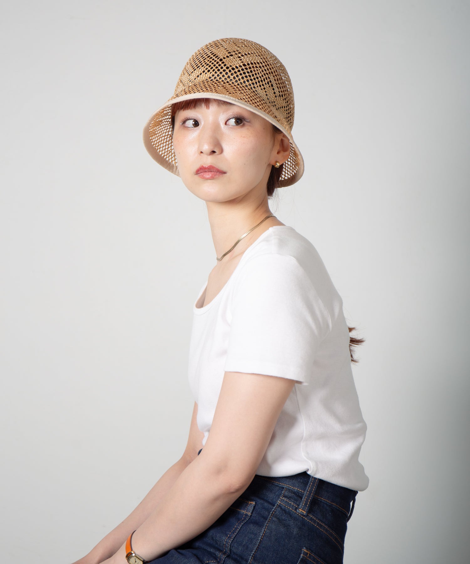 RL-25-024W_Natural | Kenma tulip hat | Color:Natural【RACAL_ラカル】