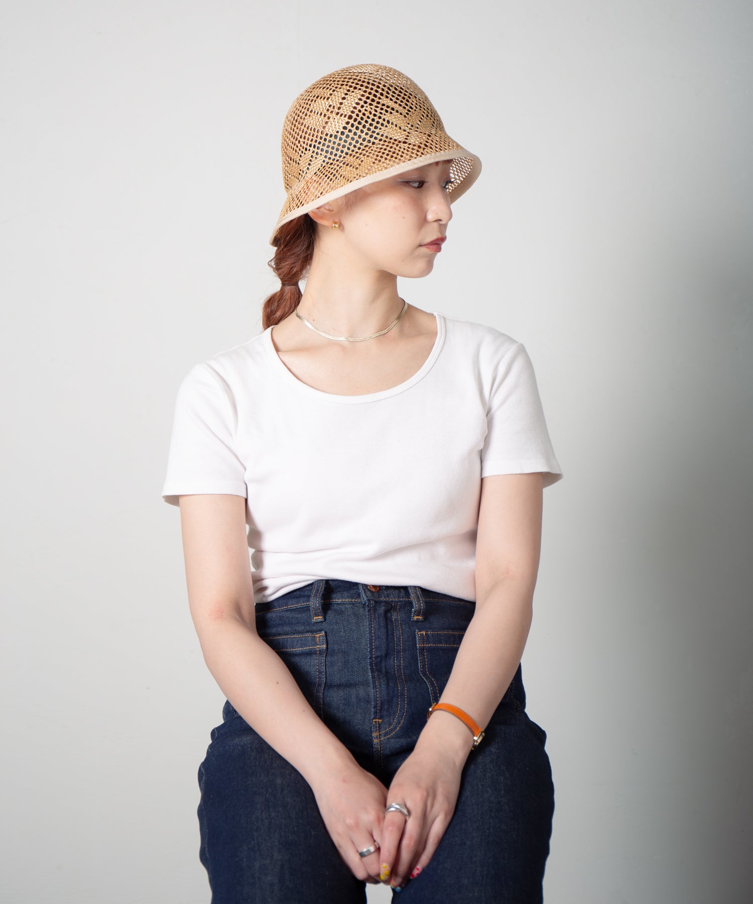 RL-25-024W_Natural | Kenma tulip hat | Color:Natural【RACAL_ラカル】