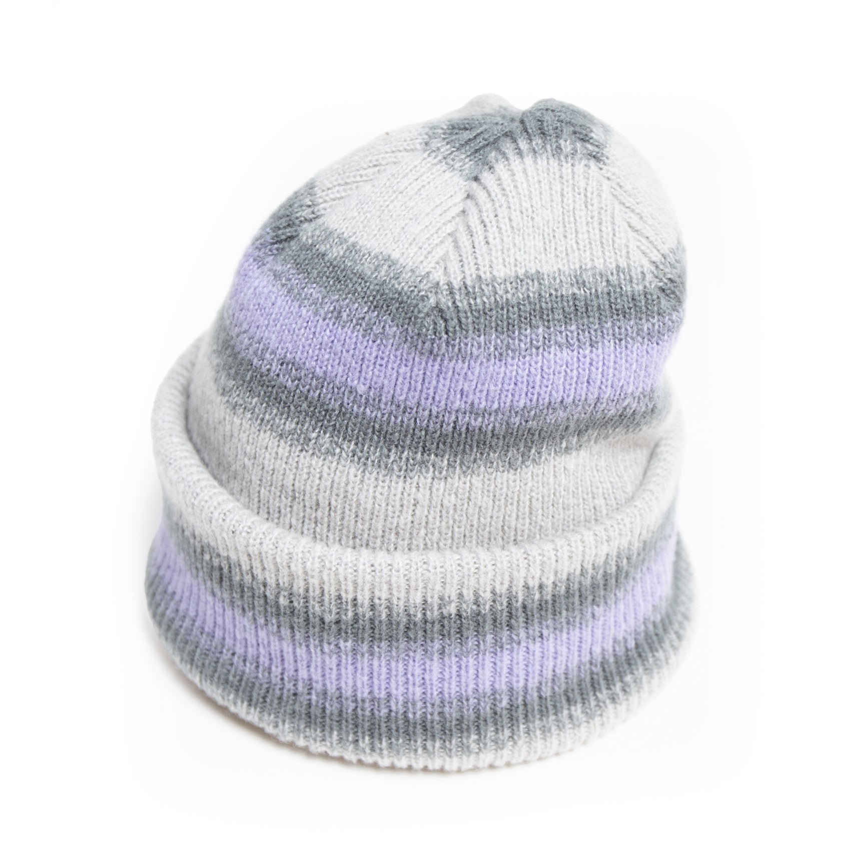 Reversible Ombre Border Knit Cap | Color_Beige / Brown / Pink / Gray | No_rl-25-029w【RACAL_ラカル】【ネコポス選択可能】