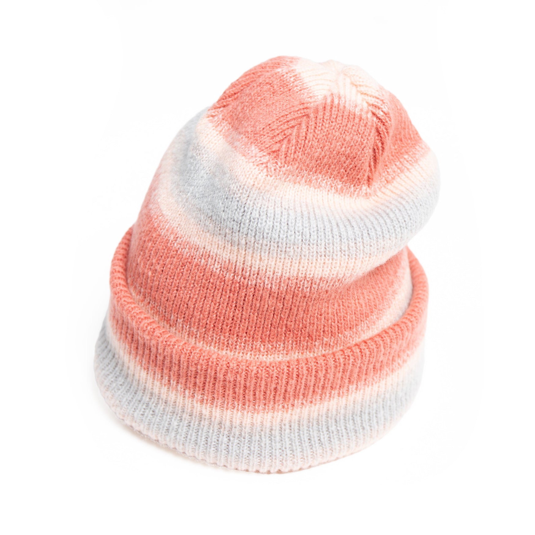 Reversible Ombre Border Knit Cap | Color_Beige / Brown / Pink / Gray | No_rl-25-029w【RACAL_ラカル】【入荷予定アイテム・入荷連絡可能】