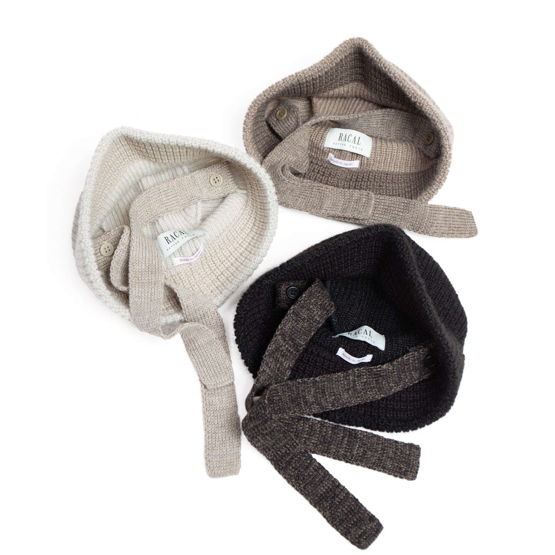 Mohair Knit Bucket Hat | Color_Ivory / Grayge / Black | No_rl-25-037w【RACAL_ラカル】