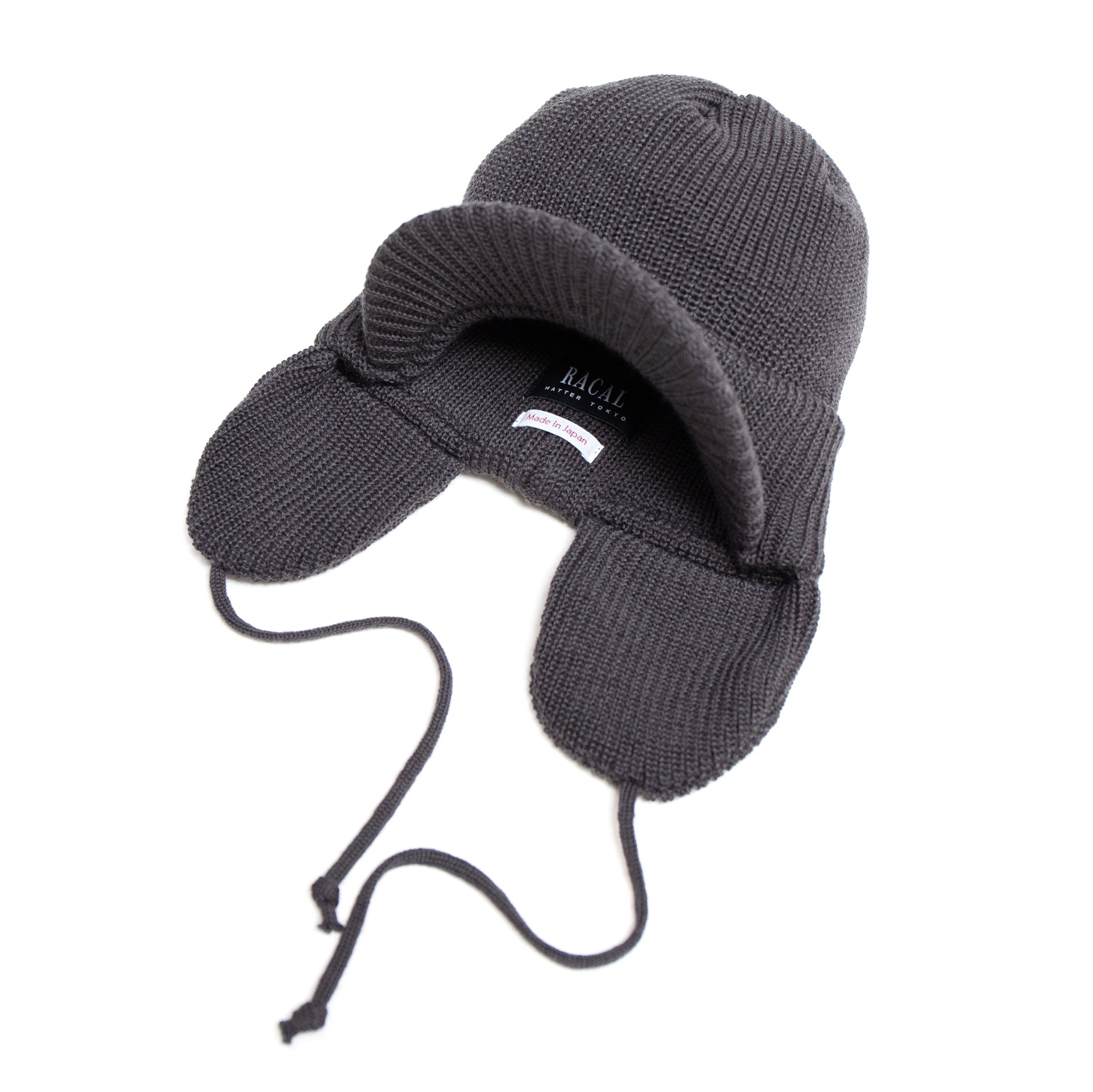 Ear Brim Beanie | Color_Beige / Charcoal / Black | No_rl-25-1407【RACAL_ラカル】