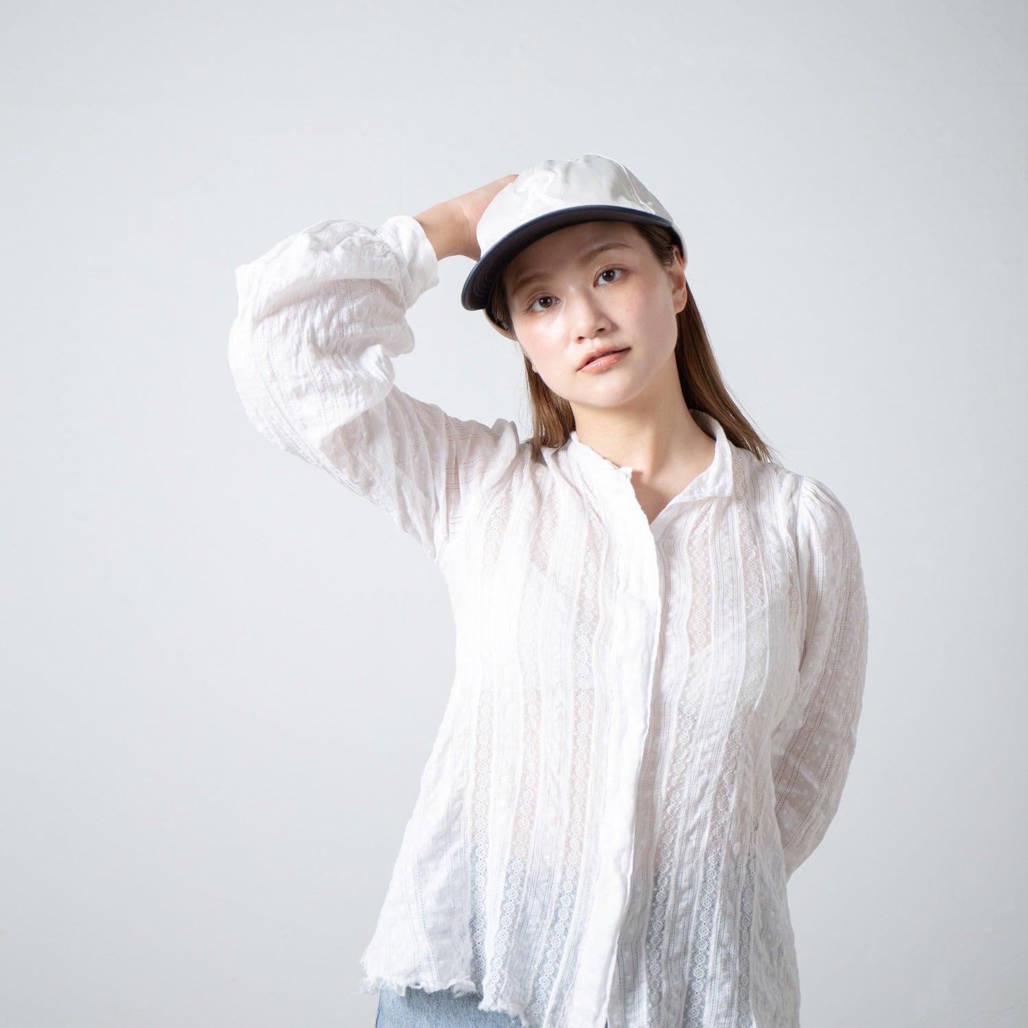 Satin B.B.CAP | Color_Ivory×Navy | No_RL-26-043W_Ivory×Navy【RACAL_ラカル】【入荷予定アイテム・入荷連絡可能】