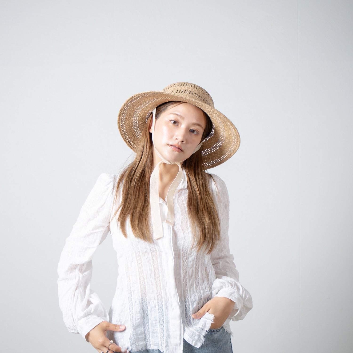 Kampi Border Lace Hat | Color_Natural | No_RL-26-052W_Natural【RACAL_ラカル】【入荷予定アイテム・入荷連絡可能】