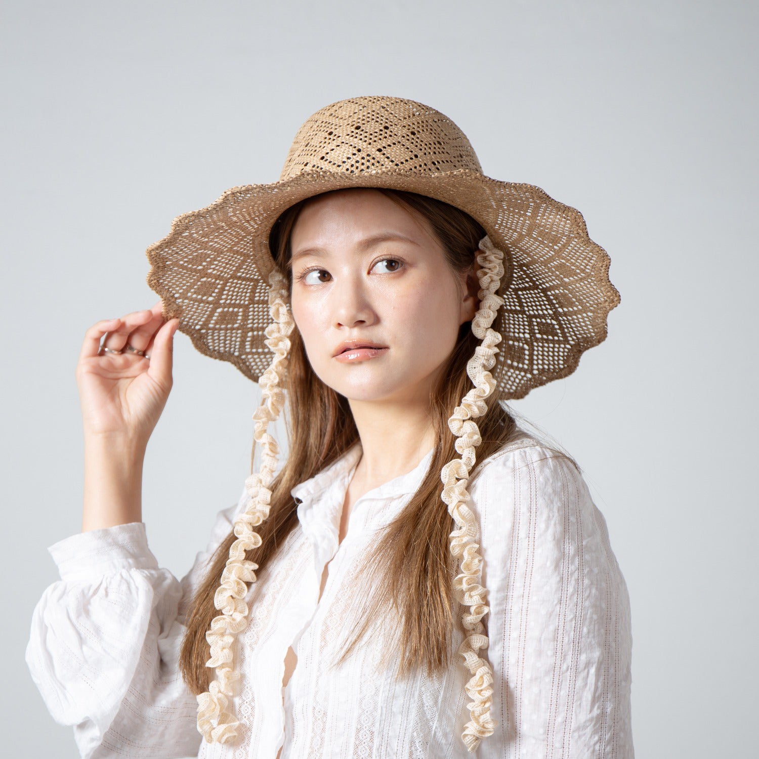 Kampi Lace Wave Hat | Color_Natural | No_RL-26-053W_Natural【RACAL_ラカル】【入荷予定アイテム・入荷連絡可能】