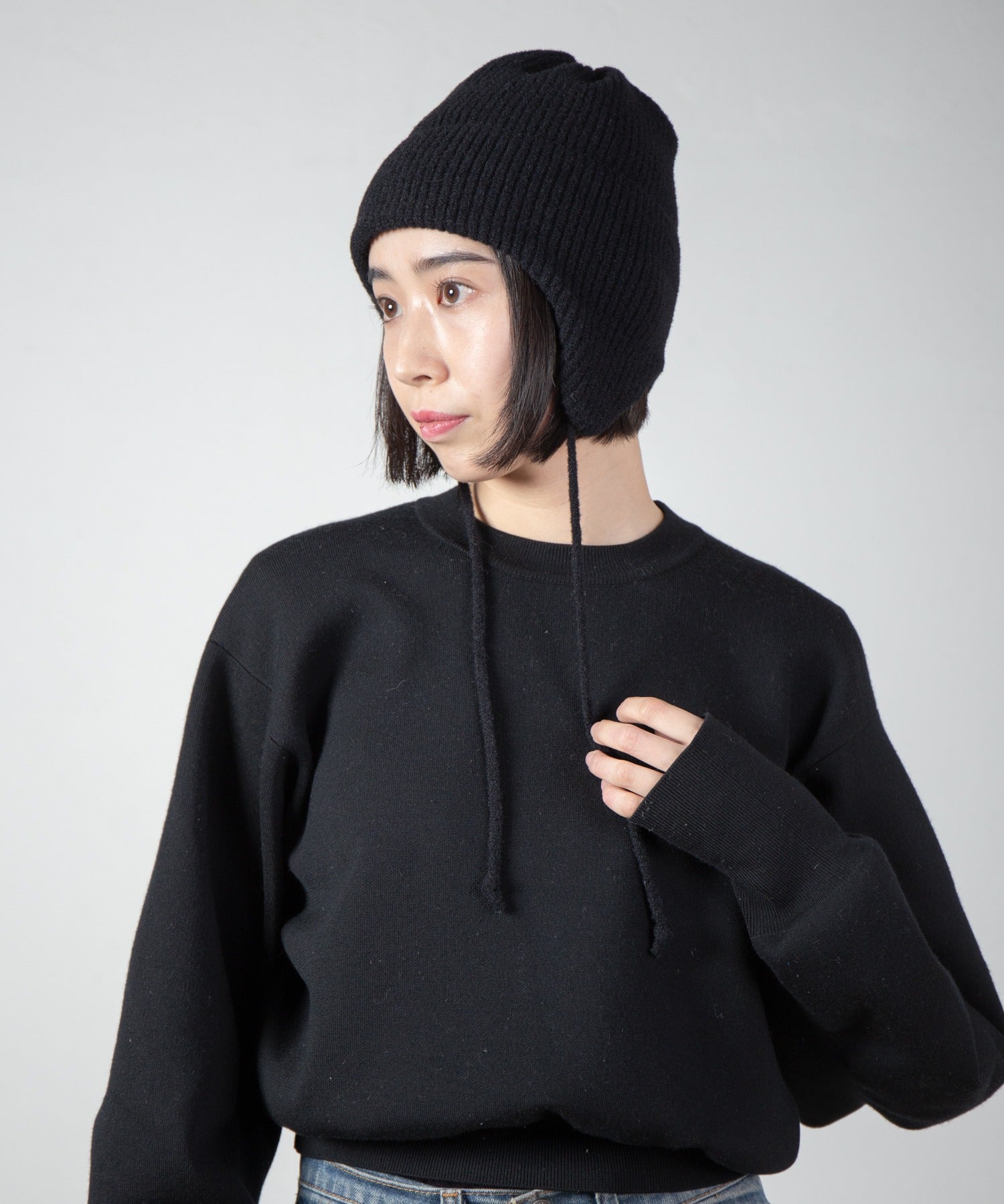 Ear Knit Cap – Black | RACAL | 入荷予定アイテム