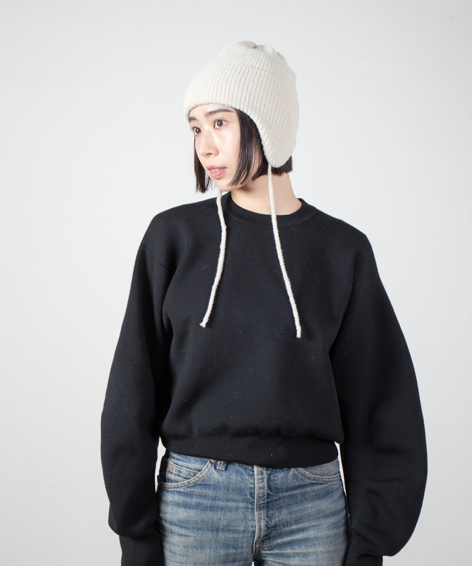 Ear Knit Cap – Ivory | RACAL | 入荷予定アイテム