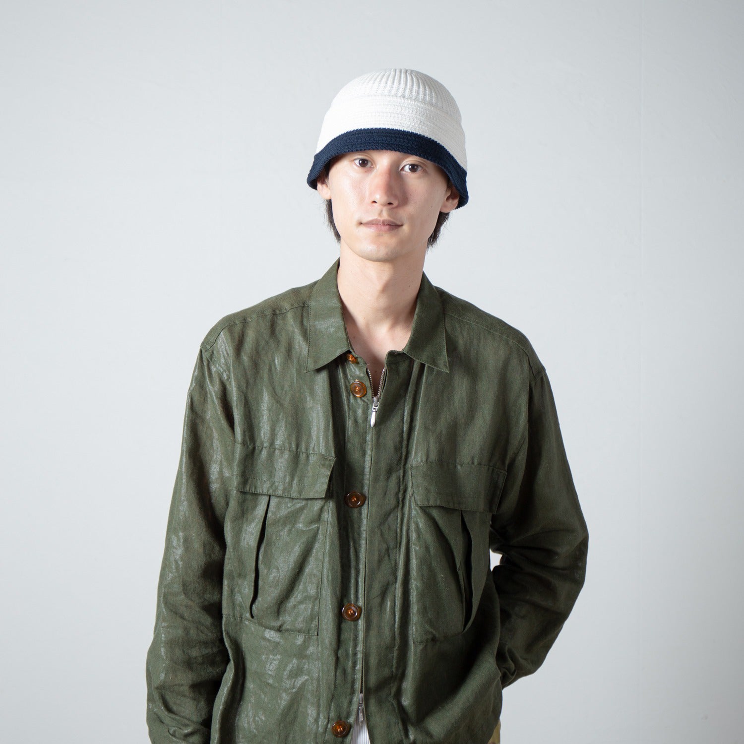 Knit Sailor Hat | Color_Offwhite×Navy | No_RL-26-1416_Offwhite×Navy【RACAL_ラカル】【入荷予定アイテム・入荷連絡可能】
