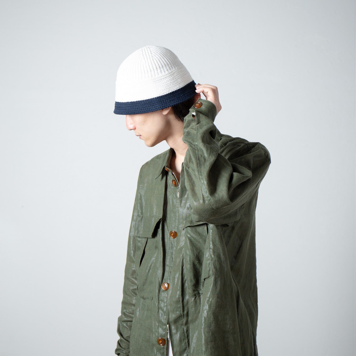 Knit Sailor Hat | Color_Offwhite×Navy | No_RL-26-1416_Offwhite×Navy【RACAL_ラカル】【入荷予定アイテム・入荷連絡可能】