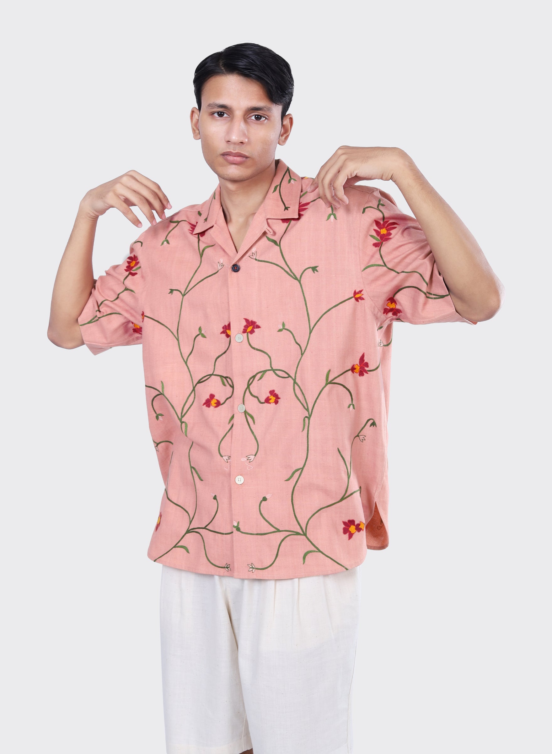 RONEN_Embroidery Emb19 Coral | | Color:Embroidery Emb19 Coral【KARDO_カルド】