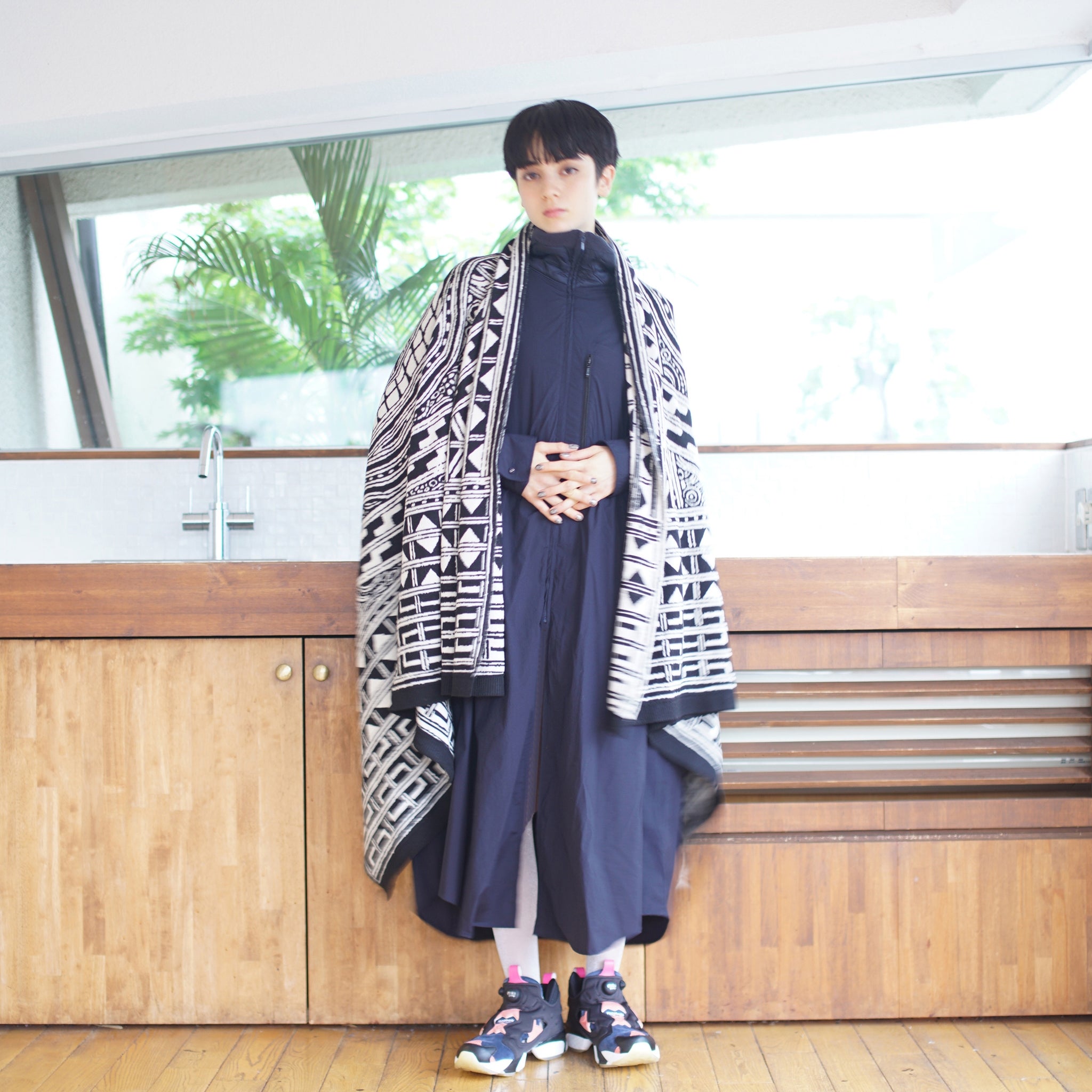 SF-APS01 | Drawing Ghost Big Shawl 『霊図』 | Color:Drawing Ghost【Apsu Shusei × STOF】【archive】