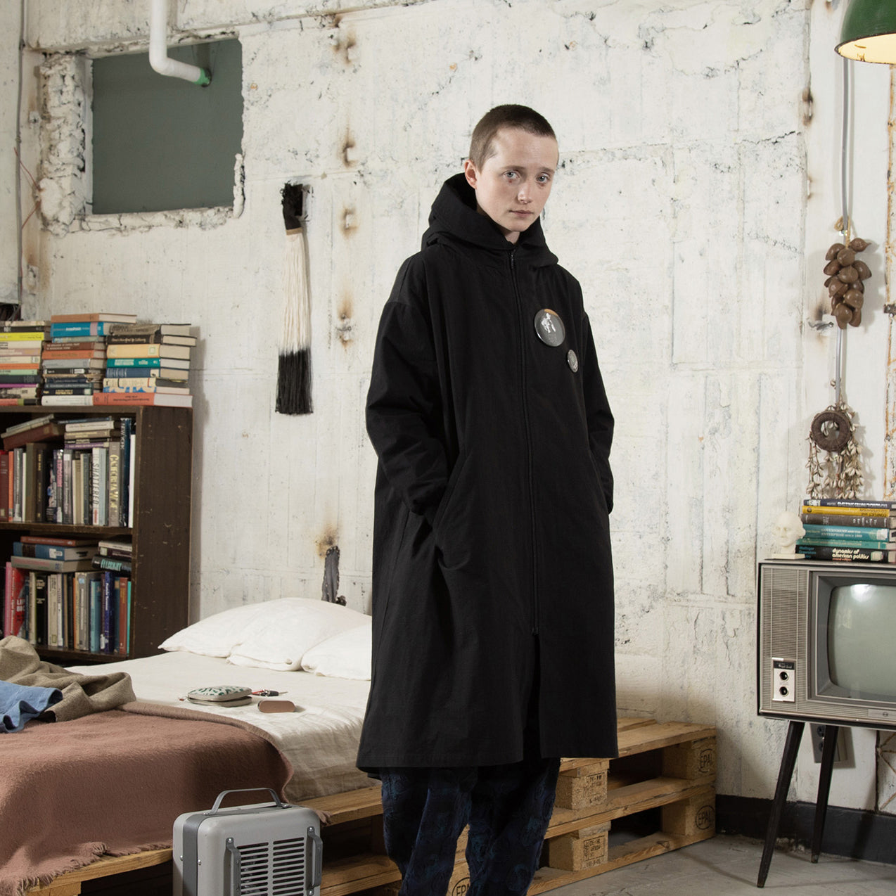 SF23AW-15 | Woodstock Mods Coat | Color:Black【STOF_ストフ】【archive】