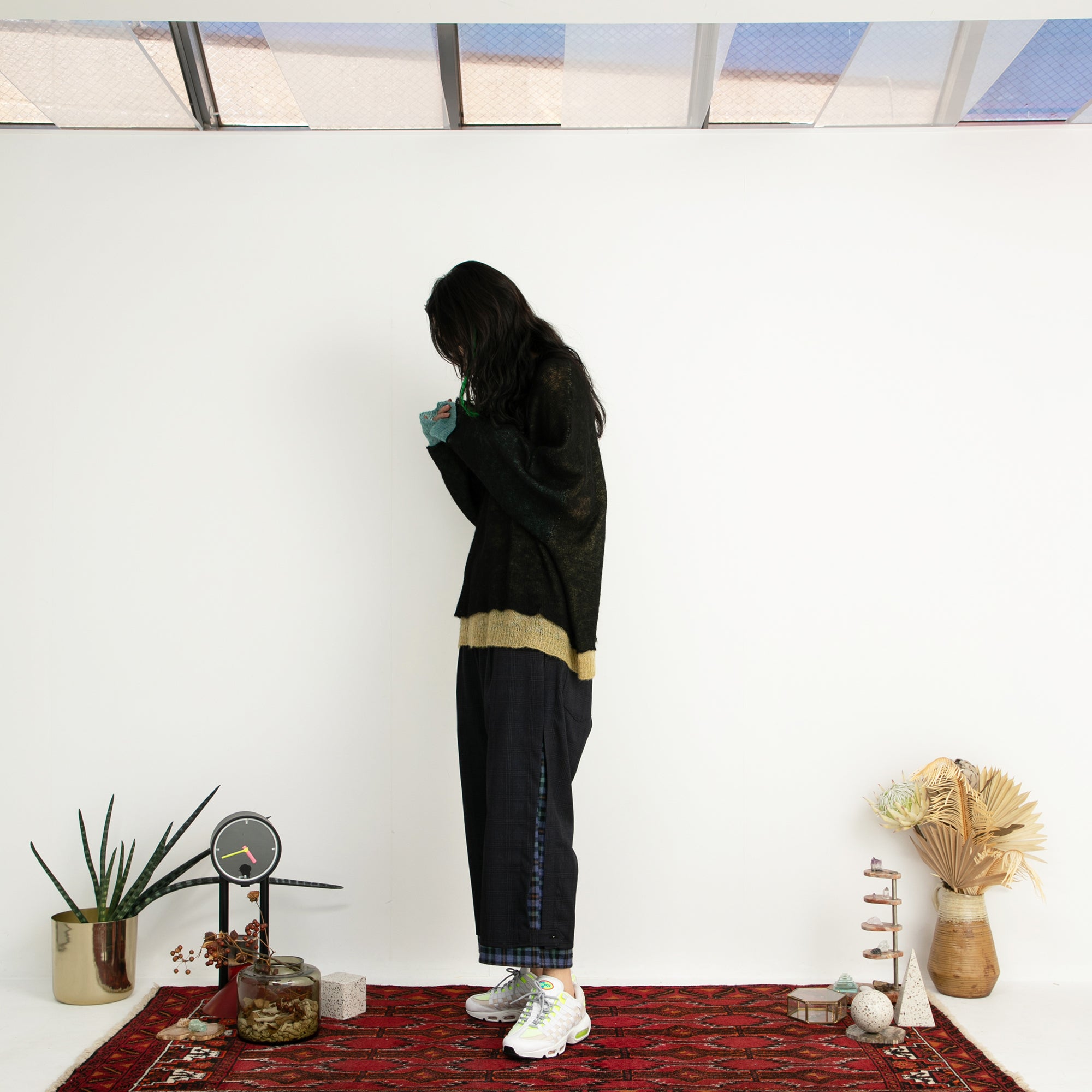 SF24AW-11_BLACK | Mohair Color Layer Knit Sweater | Color:Black【STOF_ストフ】【archive】