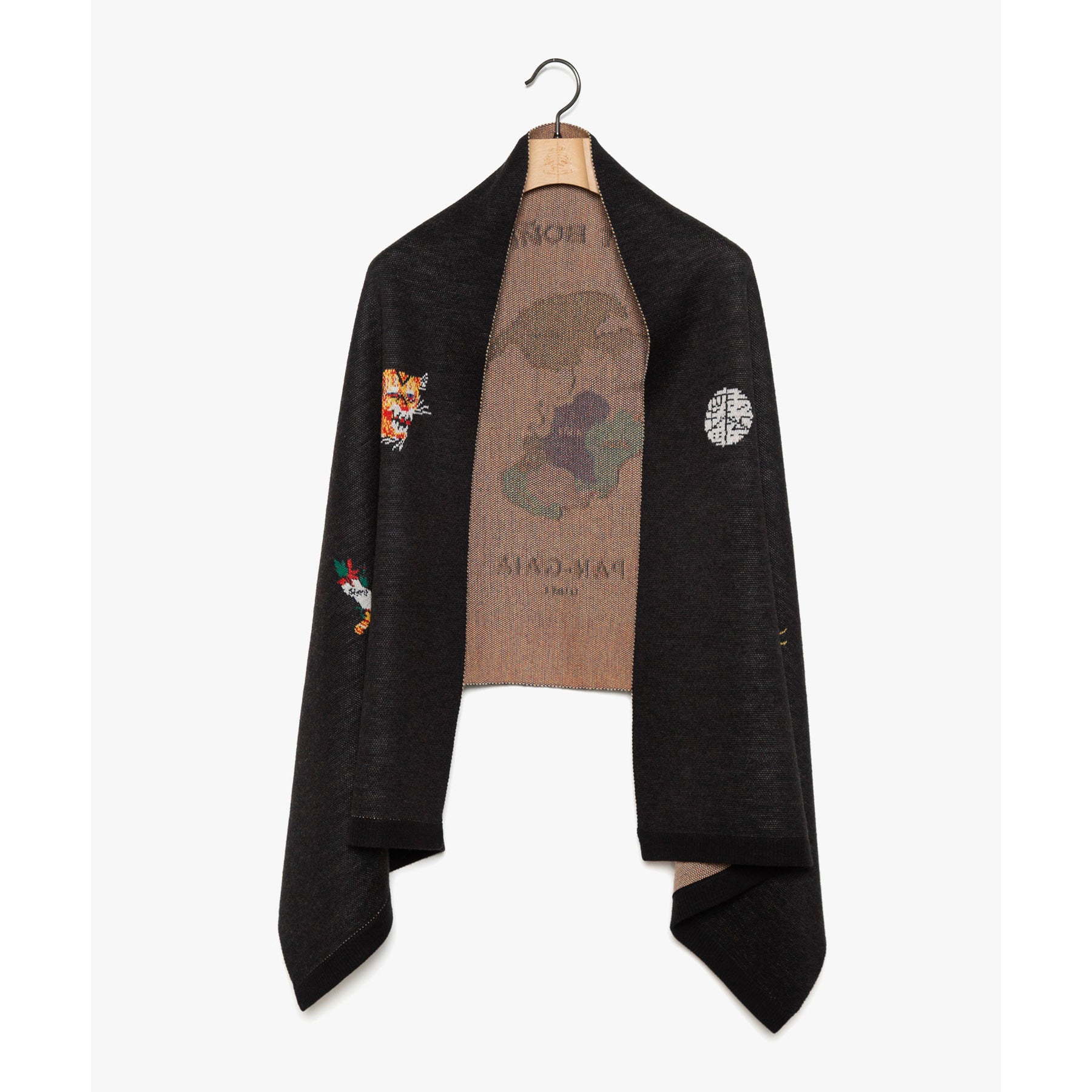 SF24AW-14_BLACK | Pangea Vietnam Jacket Knit Stole | Color:Black【STOF_ストフ】【archive】