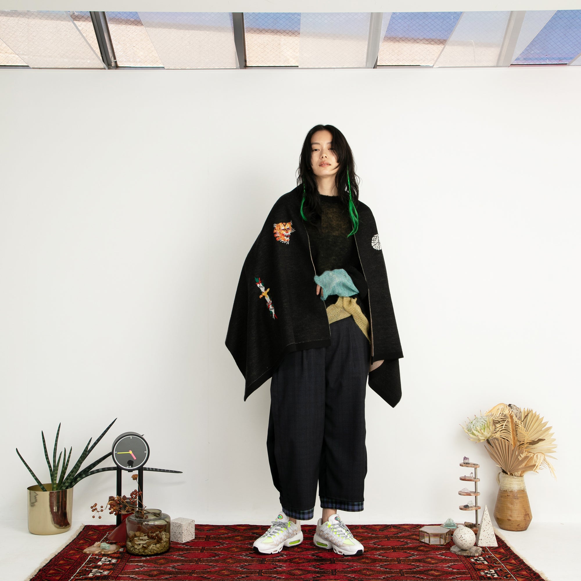 SF24AW-14_BLACK | Pangea Vietnam Jacket Knit Stole | Color:Black【STOF_ストフ】【archive】