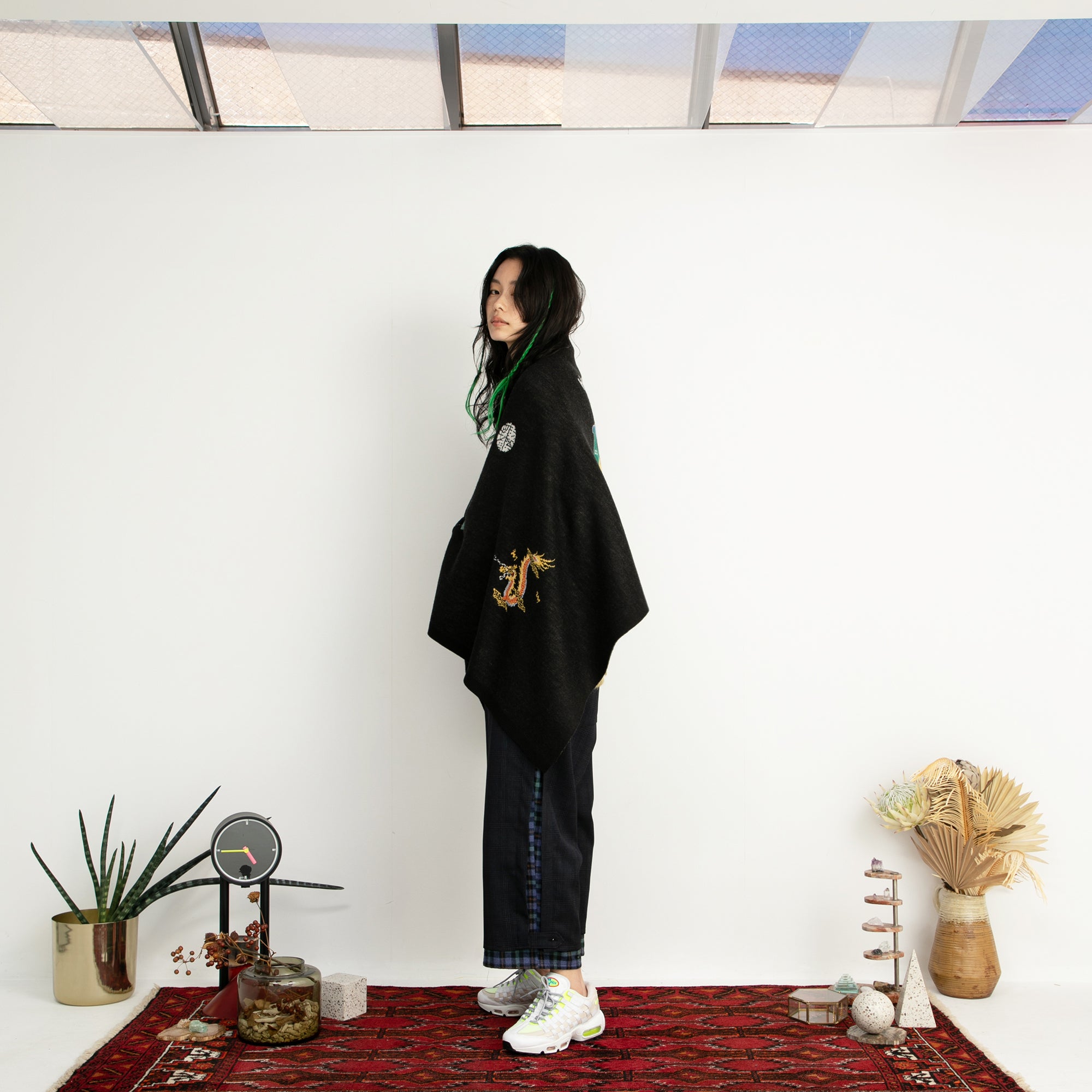 SF24AW-14_BLACK | Pangea Vietnam Jacket Knit Stole | Color:Black【STOF_ストフ】【archive】
