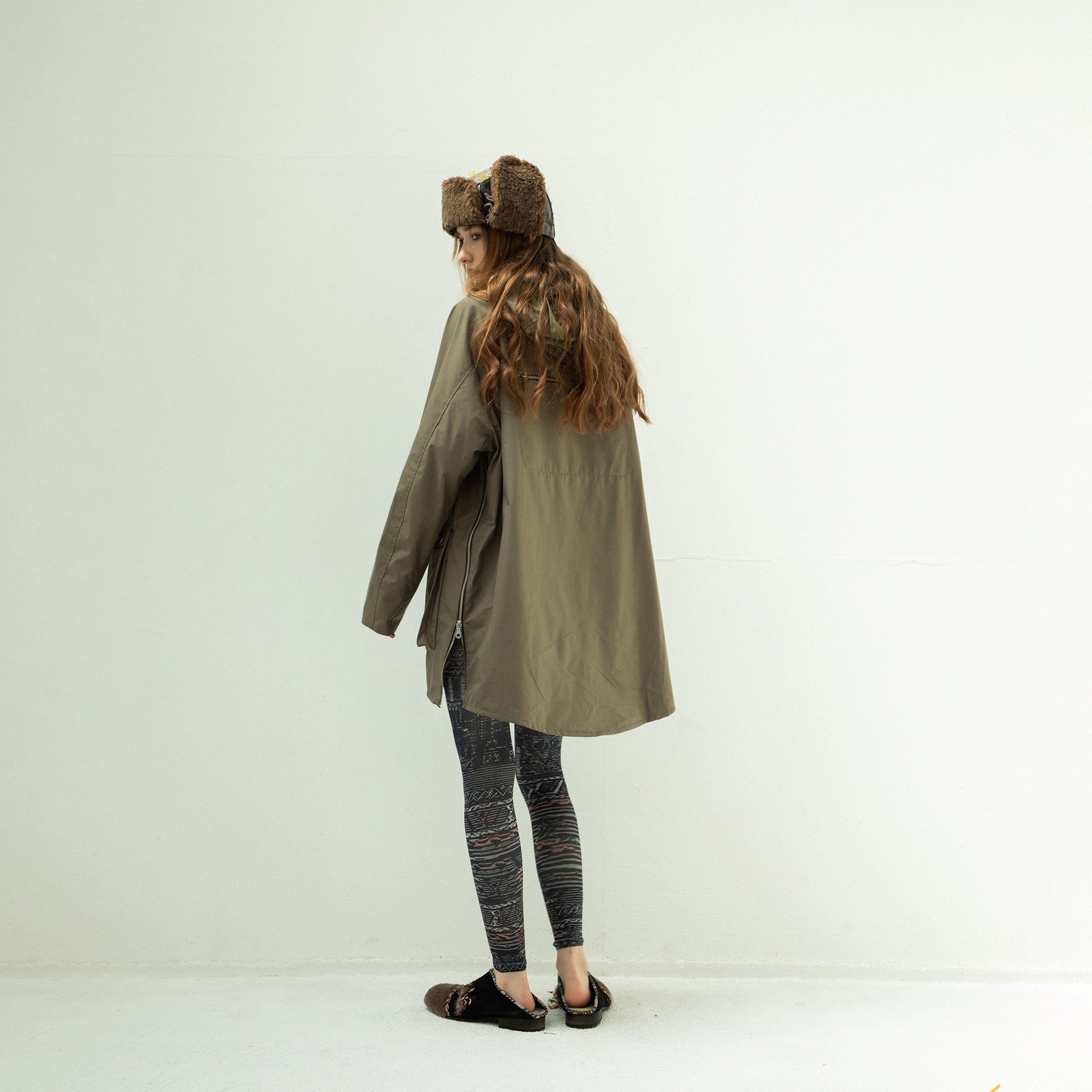 FRINGE WOOL MIX PULLOVER COAT | Color_Khaki | No_sf25aw-01_khaki【STOF_ストフ】【入荷予定アイテム・入荷連絡可能】