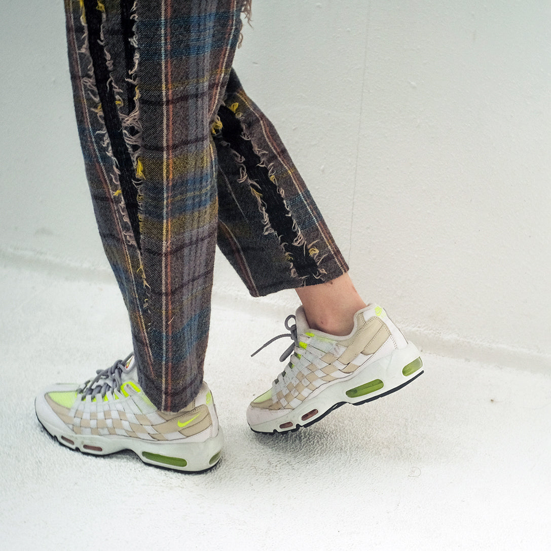 FRINGE WOOL CHECK WIDE SLACKS | Color_Beige | No_sf25aw-03_beige【STOF_ストフ】