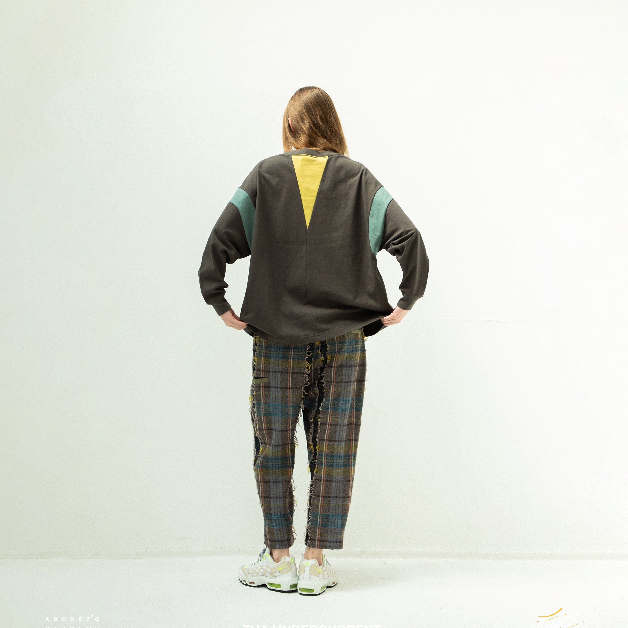 FRINGE WOOL CHECK WIDE SLACKS | Color_Beige | No_sf25aw-03_beige【STOF_ストフ】