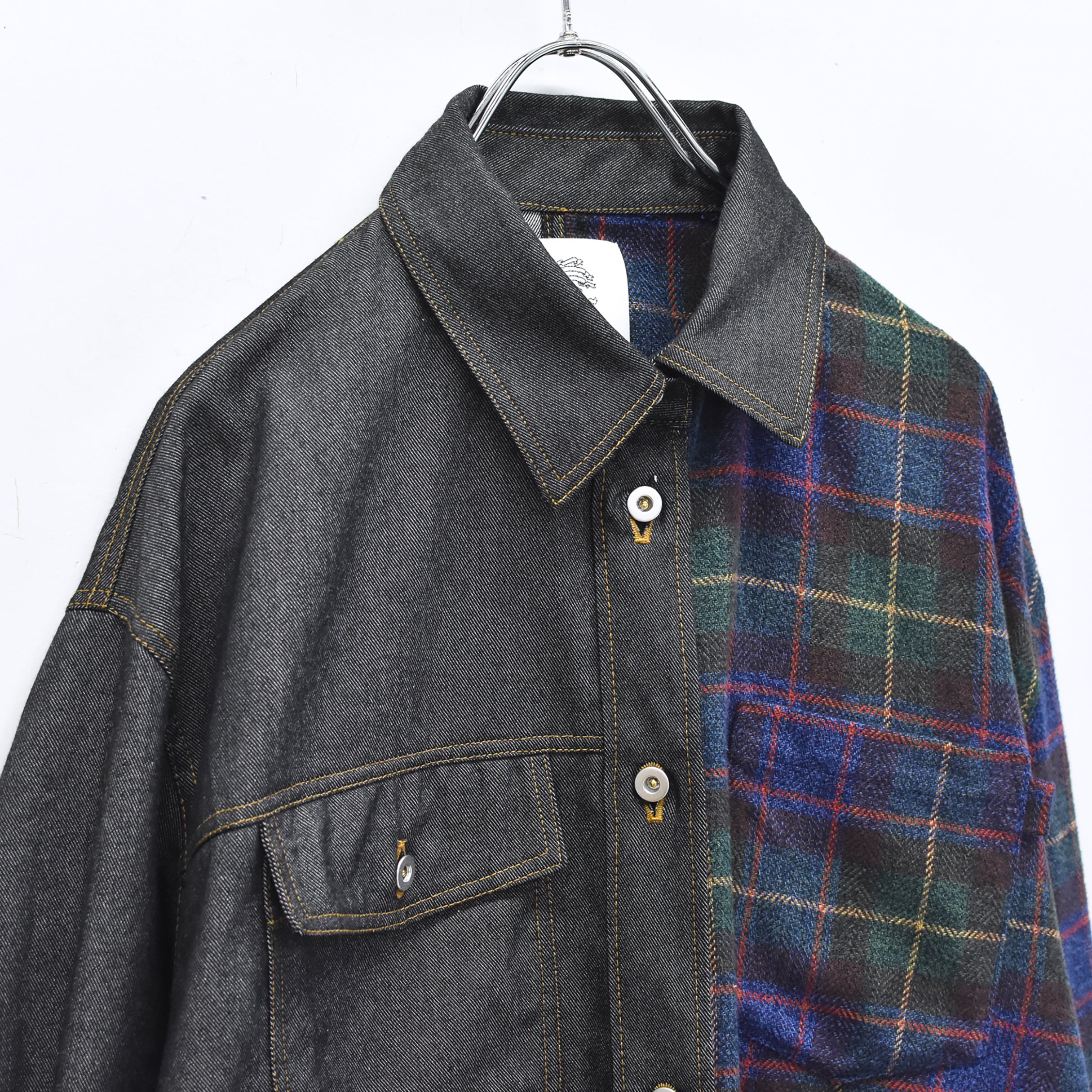 FUSION SHIRT JACKET | Color_Black | No_sf25aw-06_black【STOF_ストフ】【入荷予定アイテム・入荷連絡可能】