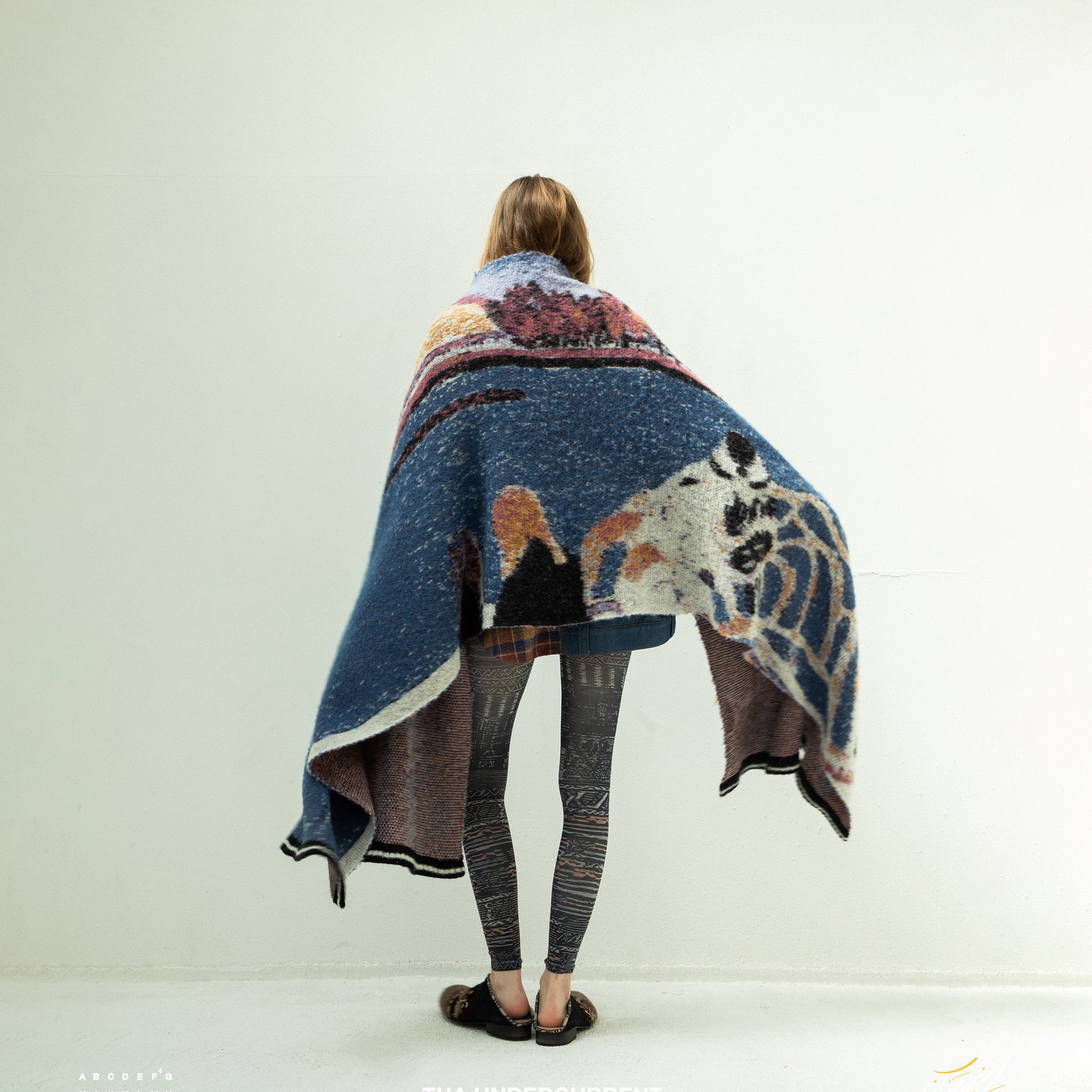 STARS MOHAIR KNIT BLANKET STOLE | Color_Blue | No_sf25aw-12_blue【STOF_ストフ】【入荷予定アイテム・入荷連絡可能】