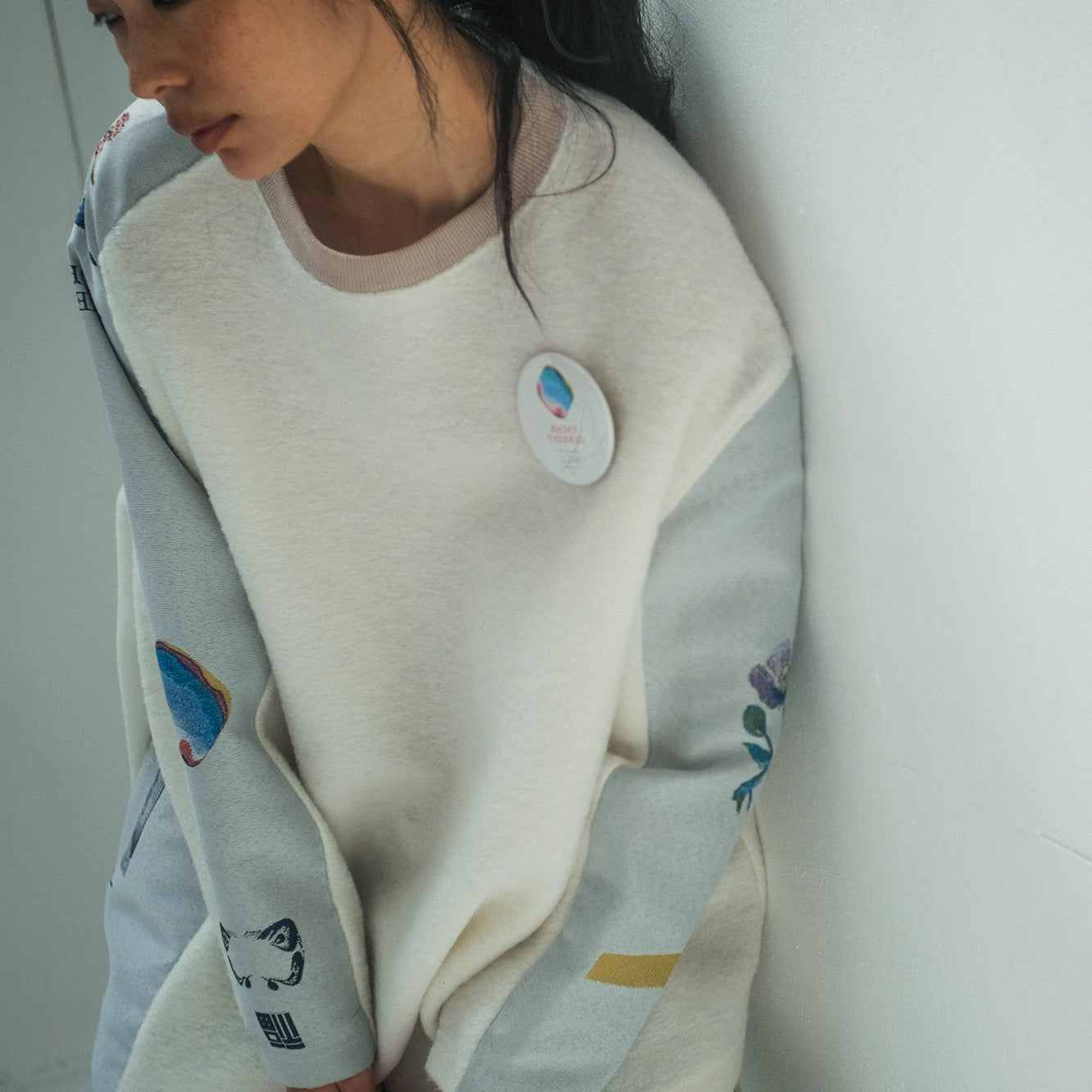 FLAGMENTS MIX PULLOVER | Color_White | No_sf25aw-17_white【STOF_ストフ】