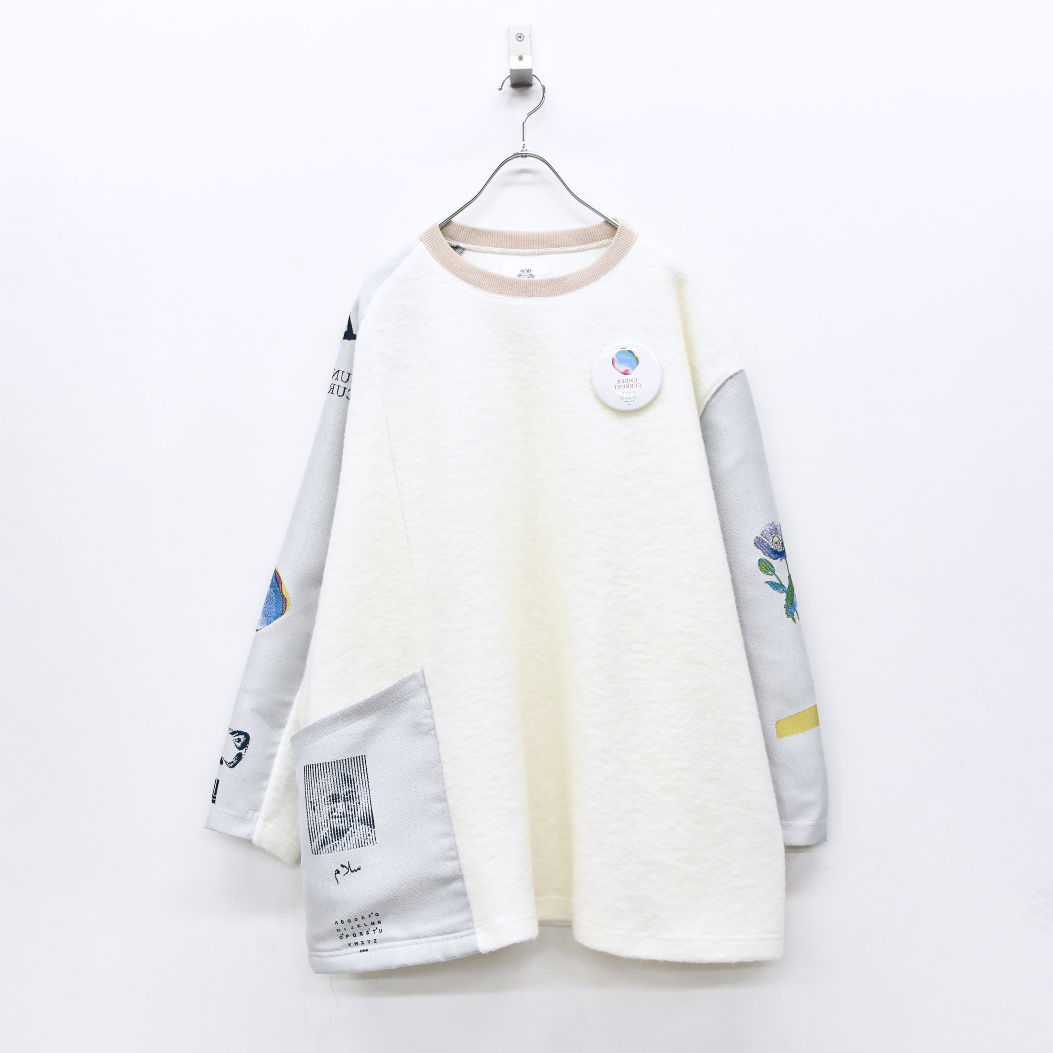FLAGMENTS MIX PULLOVER | Color_White | No_sf25aw-17_white【STOF_ストフ】【入荷予定アイテム・入荷連絡可能】