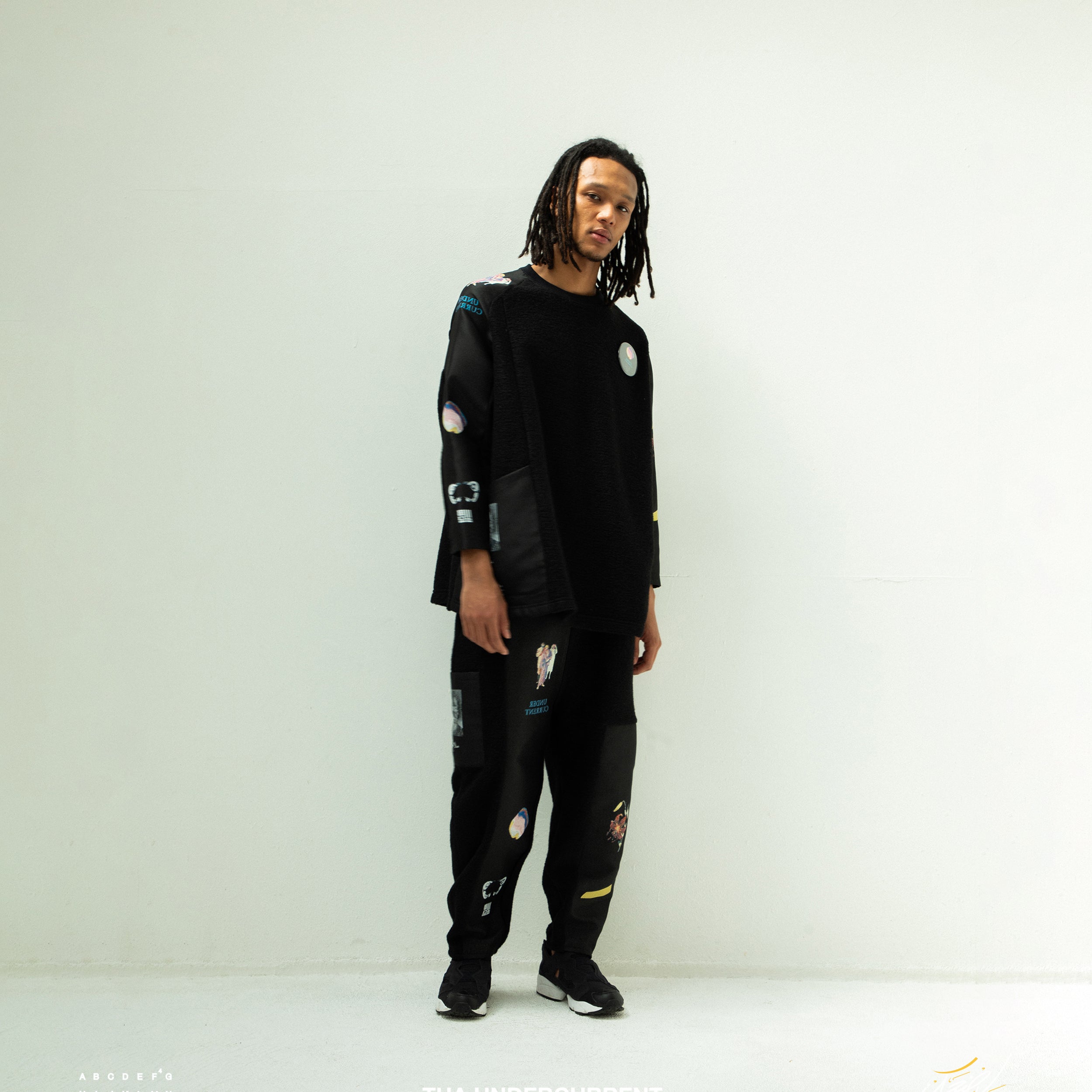 FLAGMENTS MIX PULLOVER | Color_Black | No_sf25aw-17_black【STOF_ストフ】