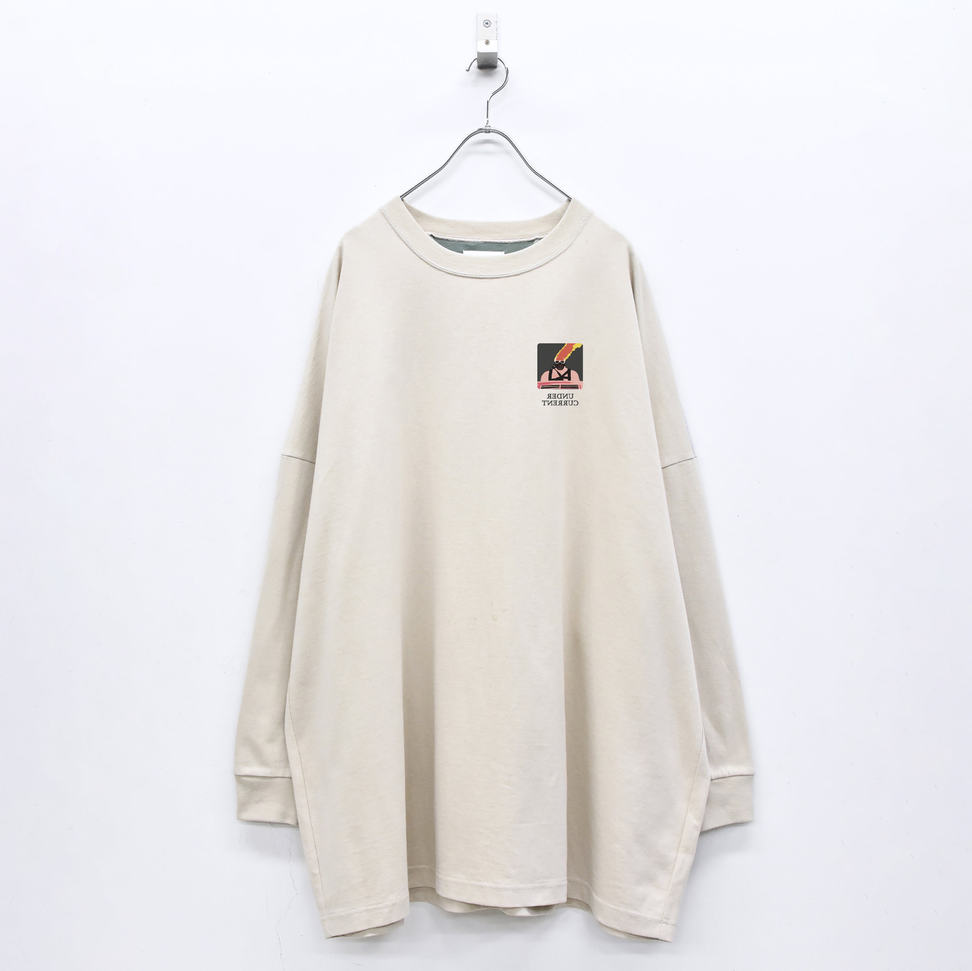 TALK ON YOUR BACK L/S T-SHIRT | Color_G Beige | No_sf25aw-19_g beige【STOF_ストフ】【入荷予定アイテム・入荷連絡可能】