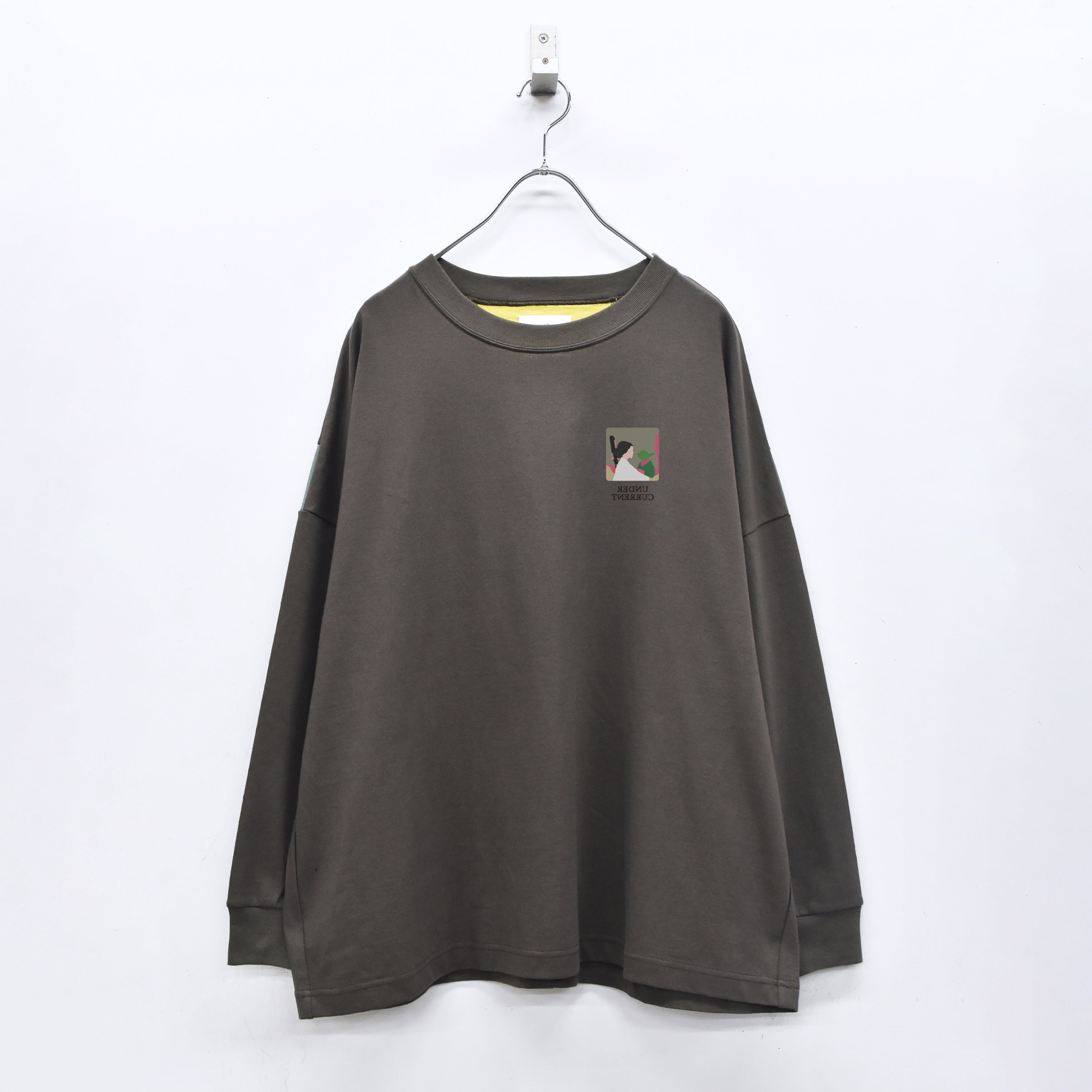 TALK ON YOUR BACK L/S T-SHIRT | Color_Charcoal | No_sf25aw-19_charcoal【STOF_ストフ】【入荷予定アイテム・入荷連絡可能】