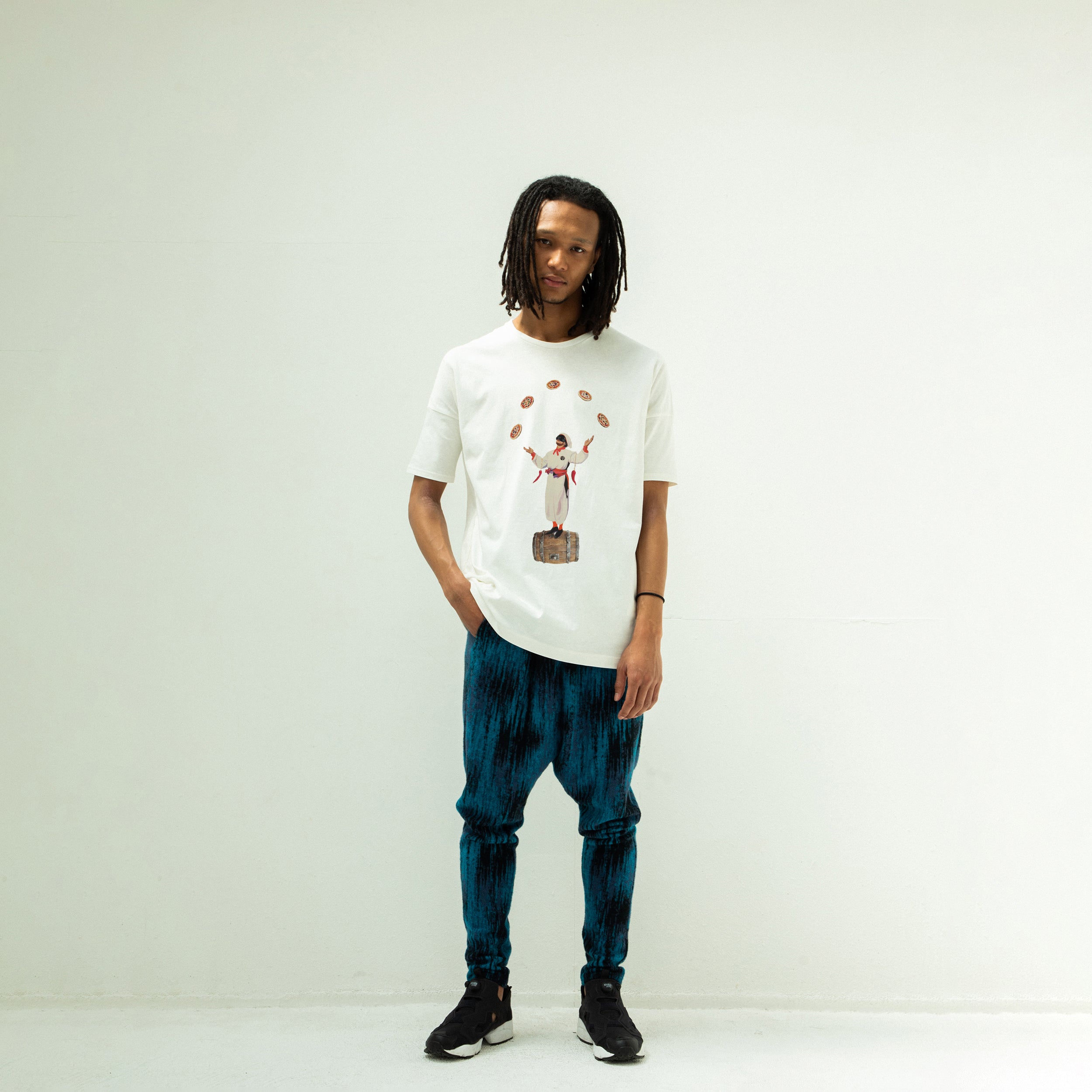 PIZZA OF LIFE T-SHIRT | Color_White | No_sf25aw-21b_white【STOF_ストフ】