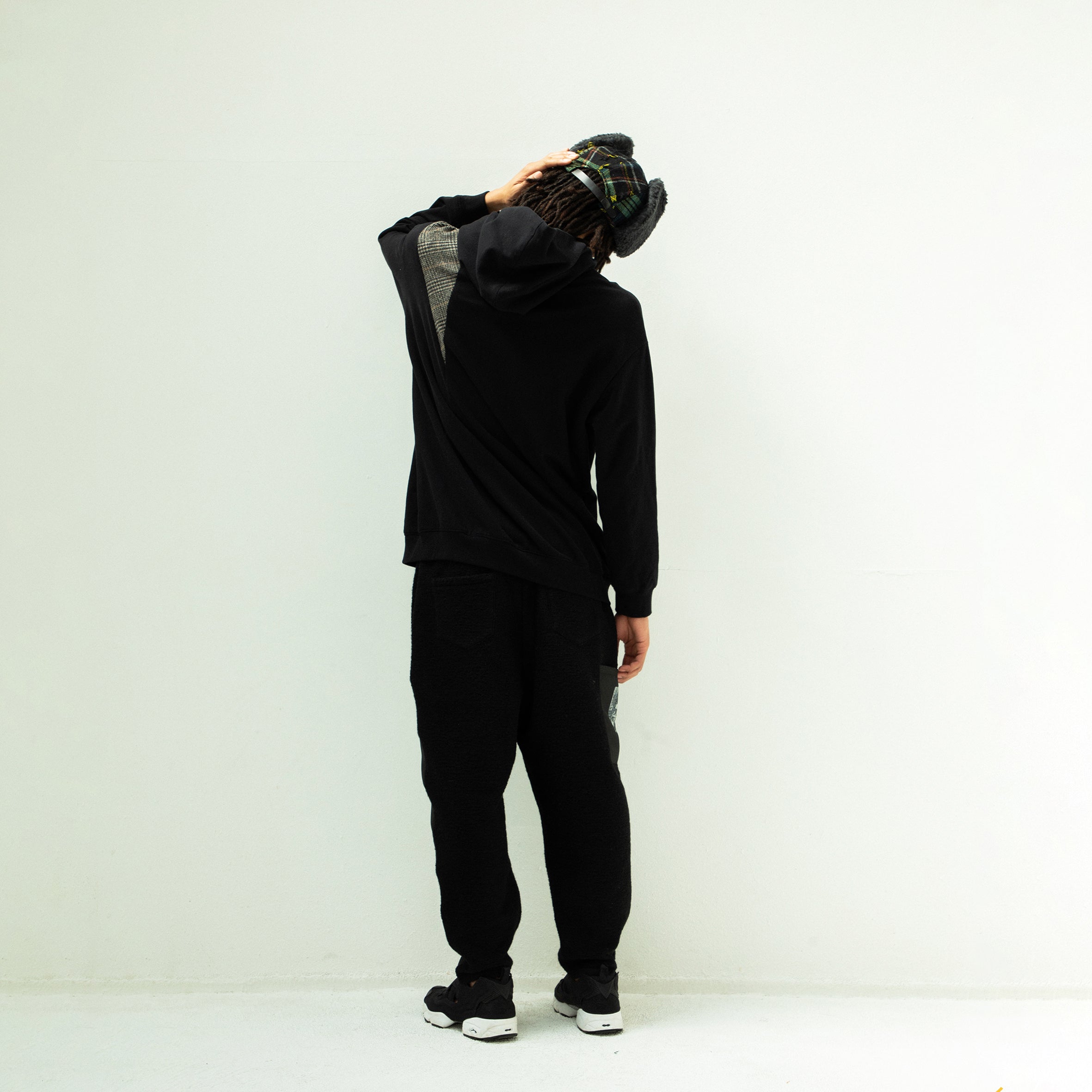 FRINGE WOOL CHECK RUSSIAN CAP | Color_Black | No_sf25aw-23_black【STOF_ストフ】【入荷予定アイテム・入荷連絡可能】