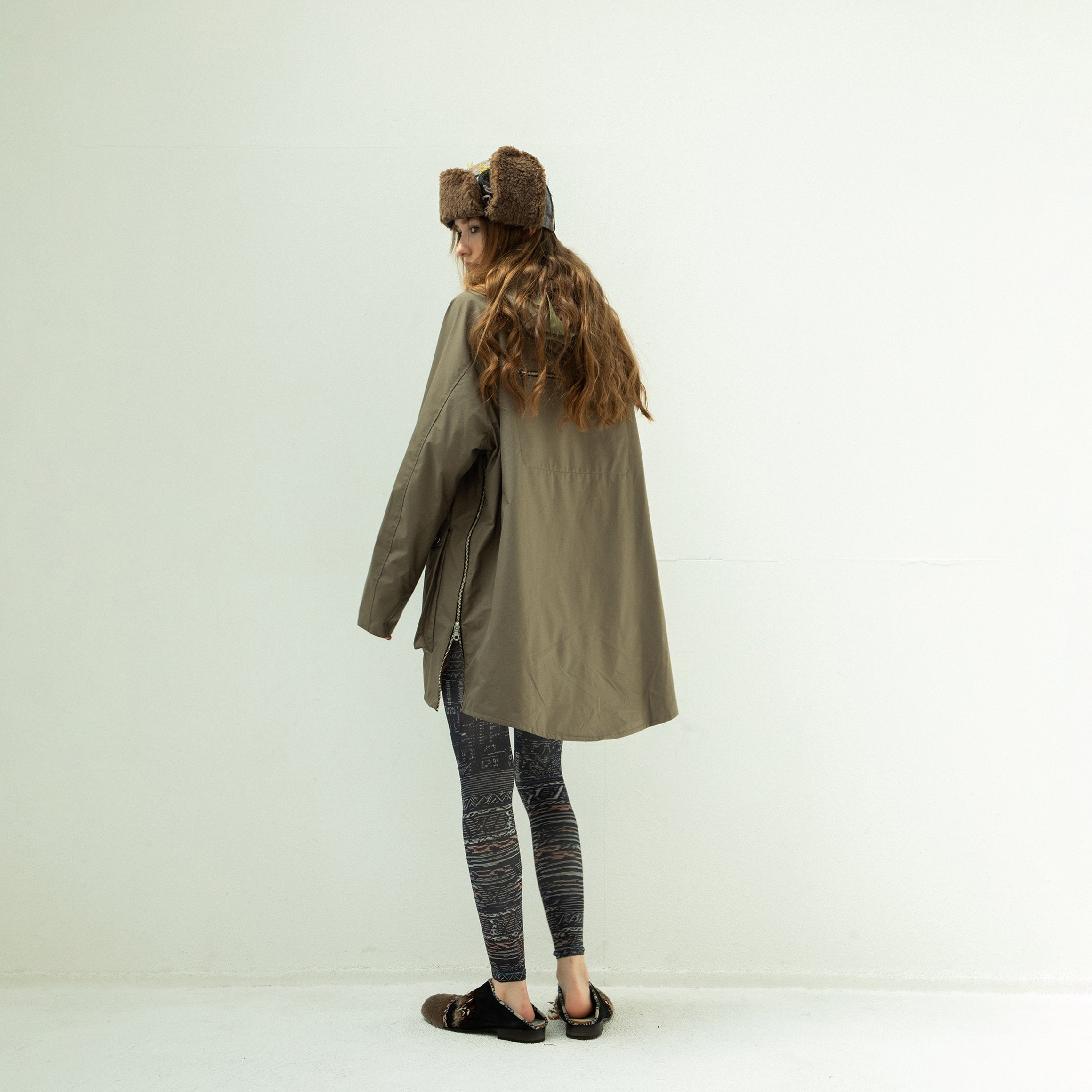 FRINGE WOOL CHECK RUSSIAN CAP | Color_Beige | No_sf25aw-23_beige【STOF_ストフ】