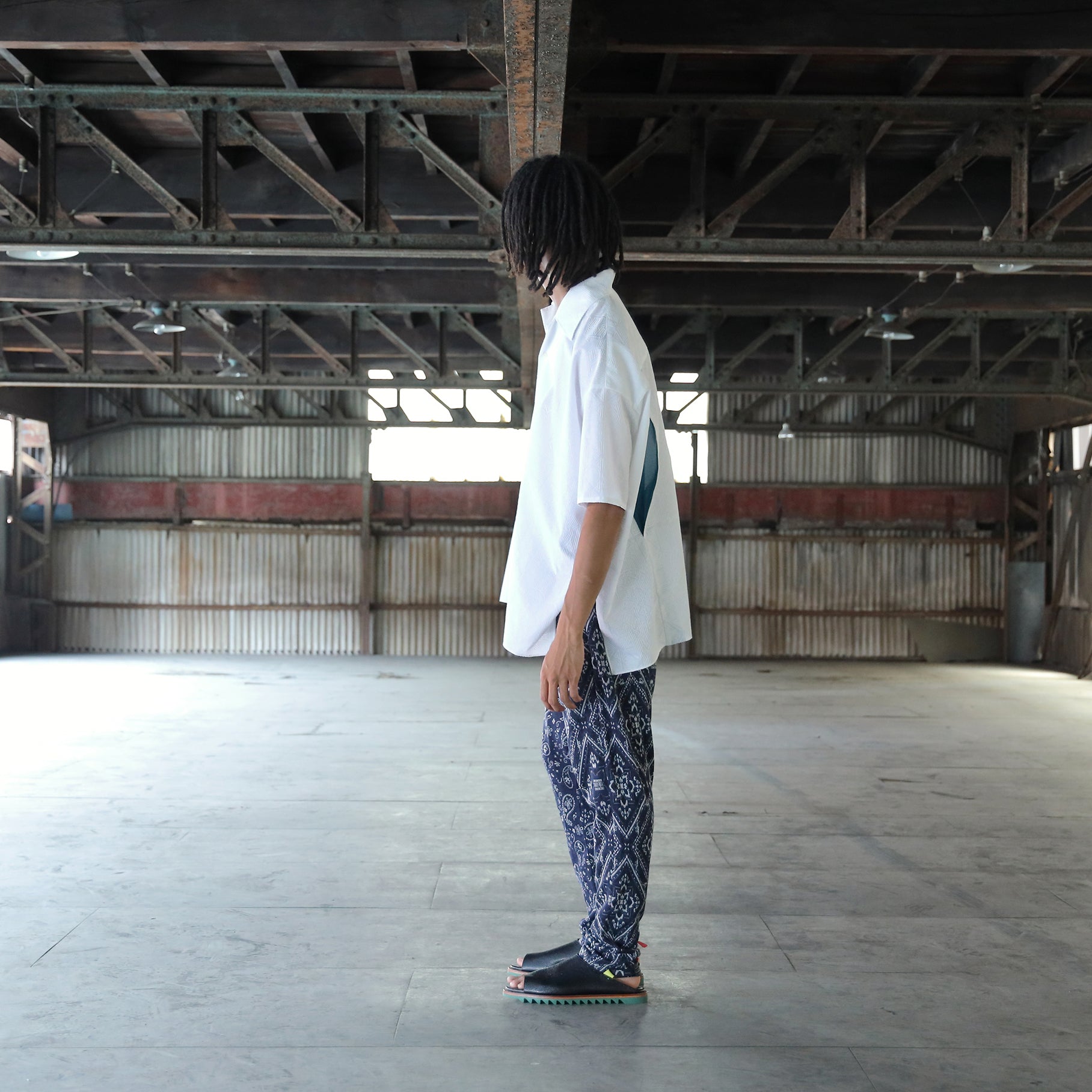 SF25SS-08_White | Stone Yard Floc Shirt | Color:White【STOF_ストフ】【archive】