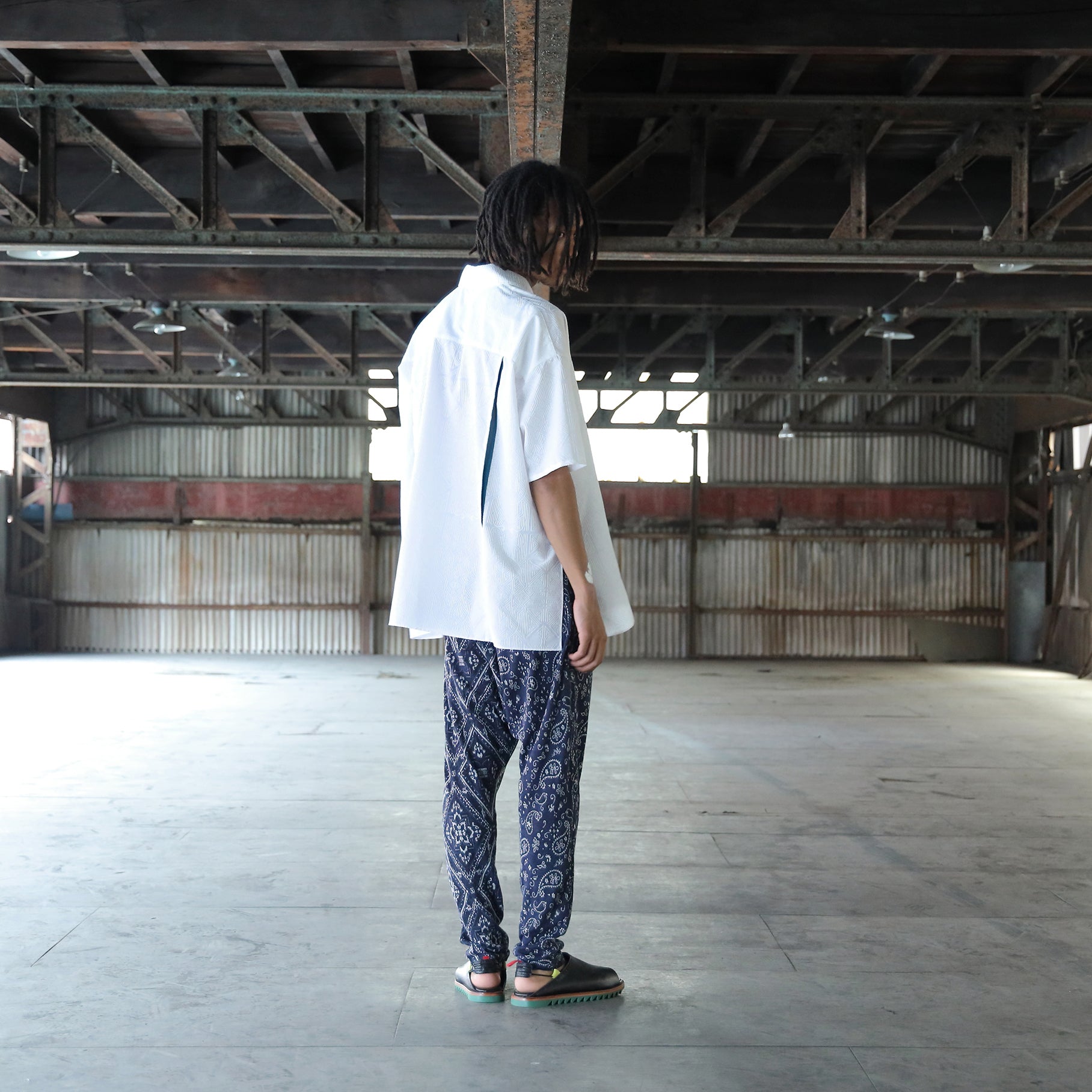 SF25SS-08_White | Stone Yard Floc Shirt | Color:White【STOF_ストフ】【archive】