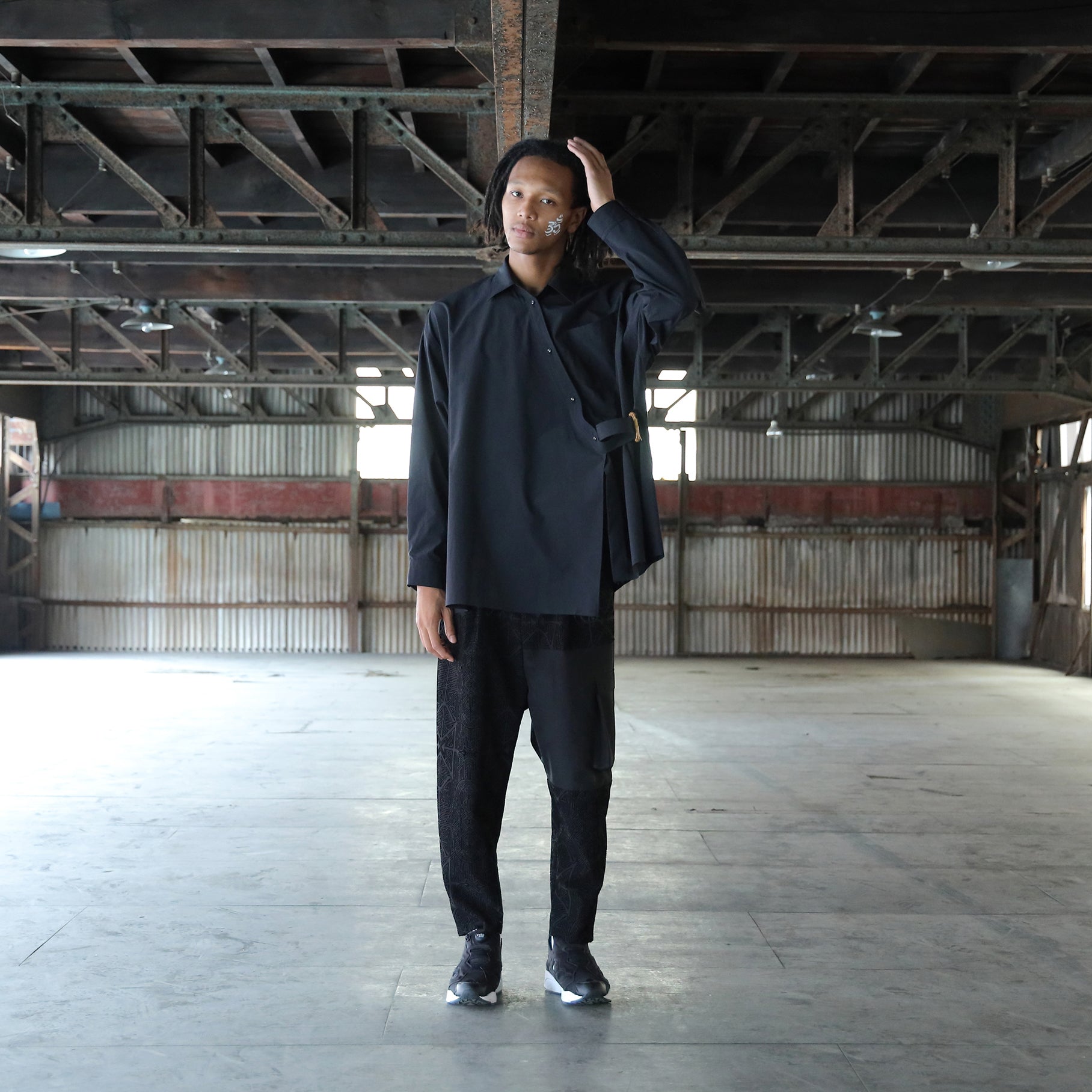 SF25SS-10_Black | Stone Yard Floc Wide Pants | Color:Black【STOF_ストフ】【archive】