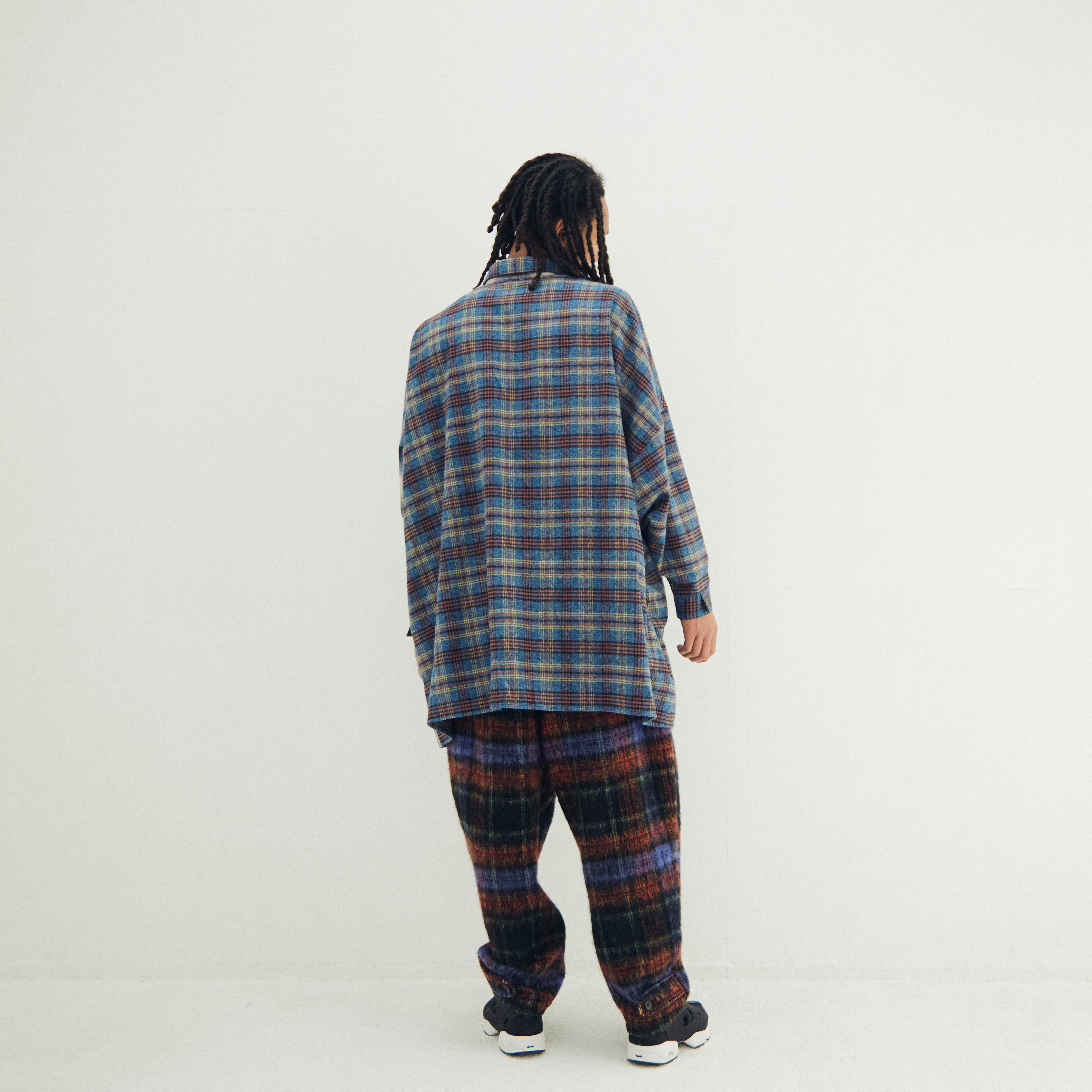 Half flannel check big shirt – Blue | STOF | 入荷予定アイテム
