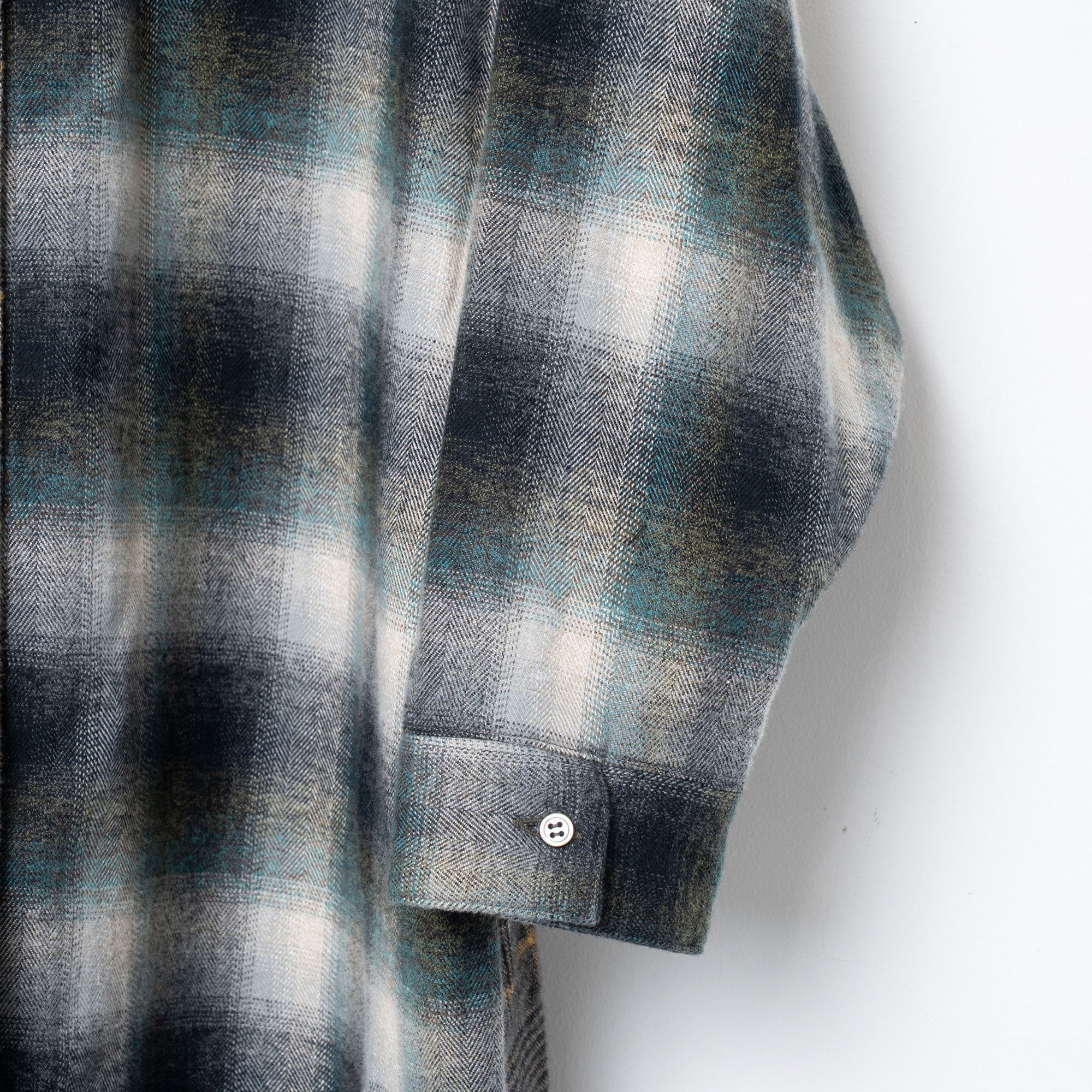 Half flannel check big shirt – Grey | STOF | 入荷予定アイテム