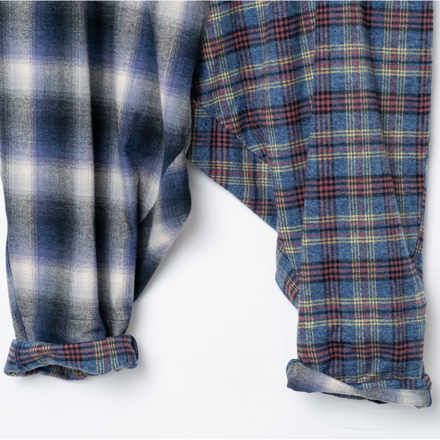 Half flannel check Wide Pants – Blue | STOF | 入荷予定アイテム