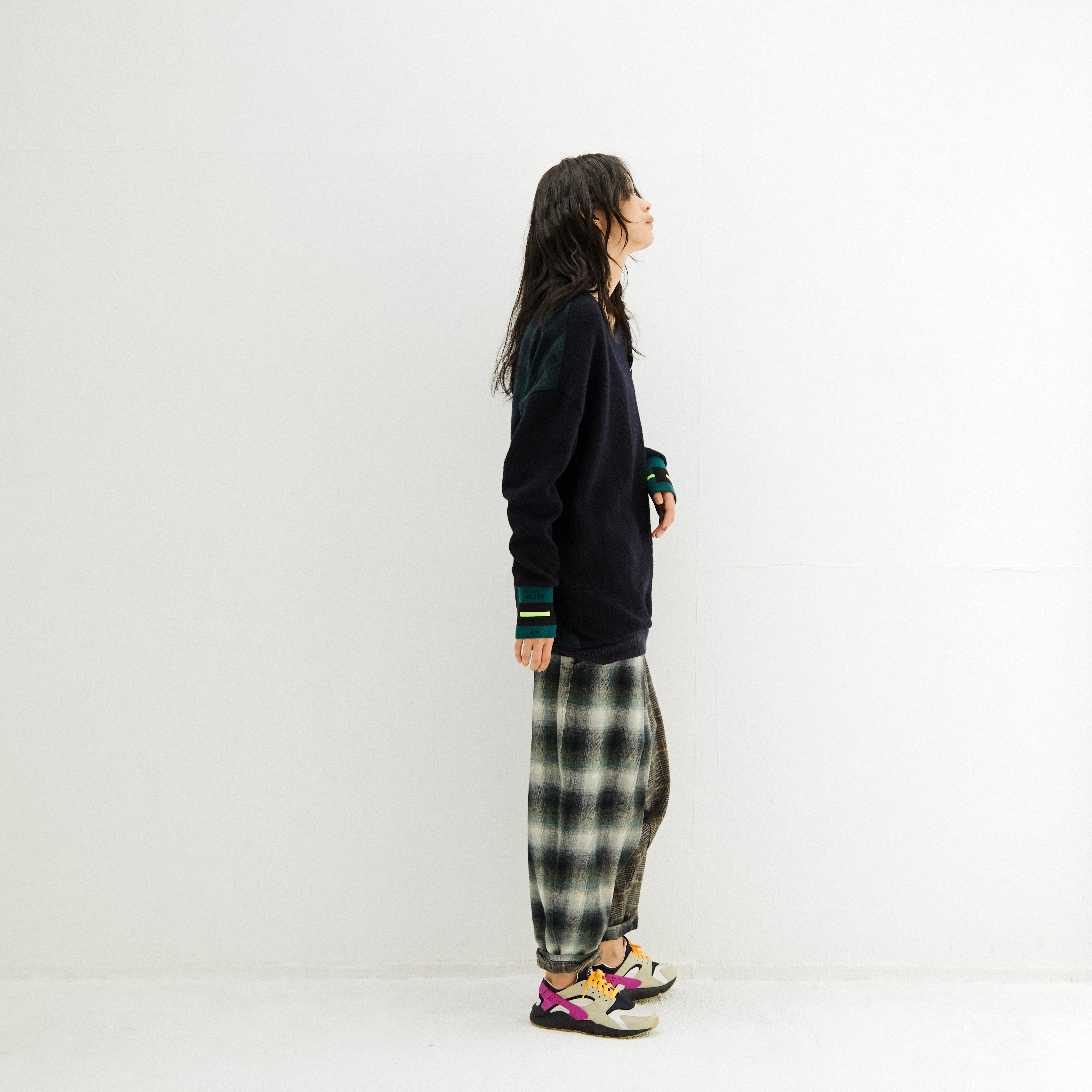 Half flannel check Wide Pants – Grey | STOF | 入荷予定アイテム