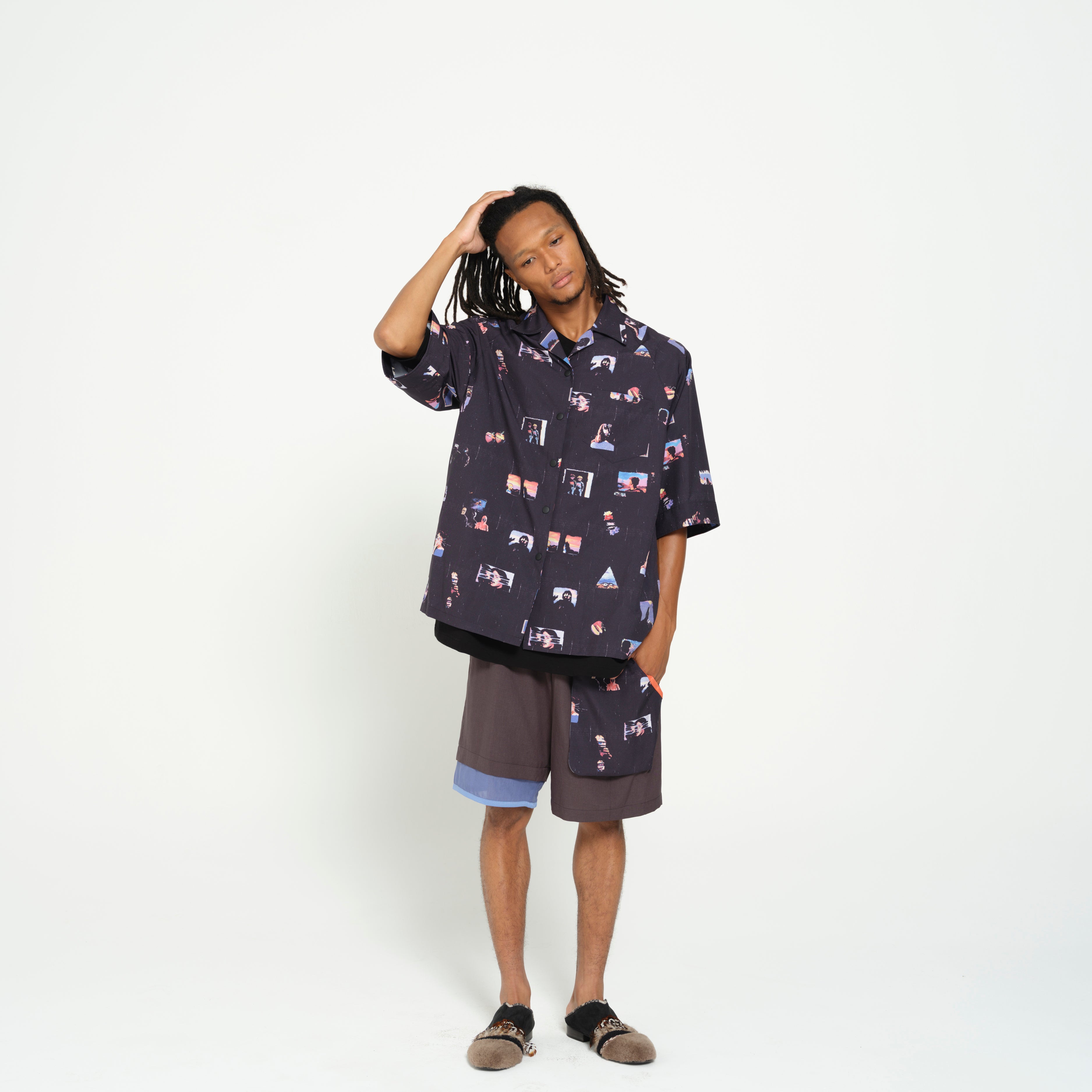 PEDESTRIAN OVERSIZED SHIRT | Color_Black | No_SF26SS-03_Black【STOF_ストフ】【入荷予定アイテム・入荷連絡可能】