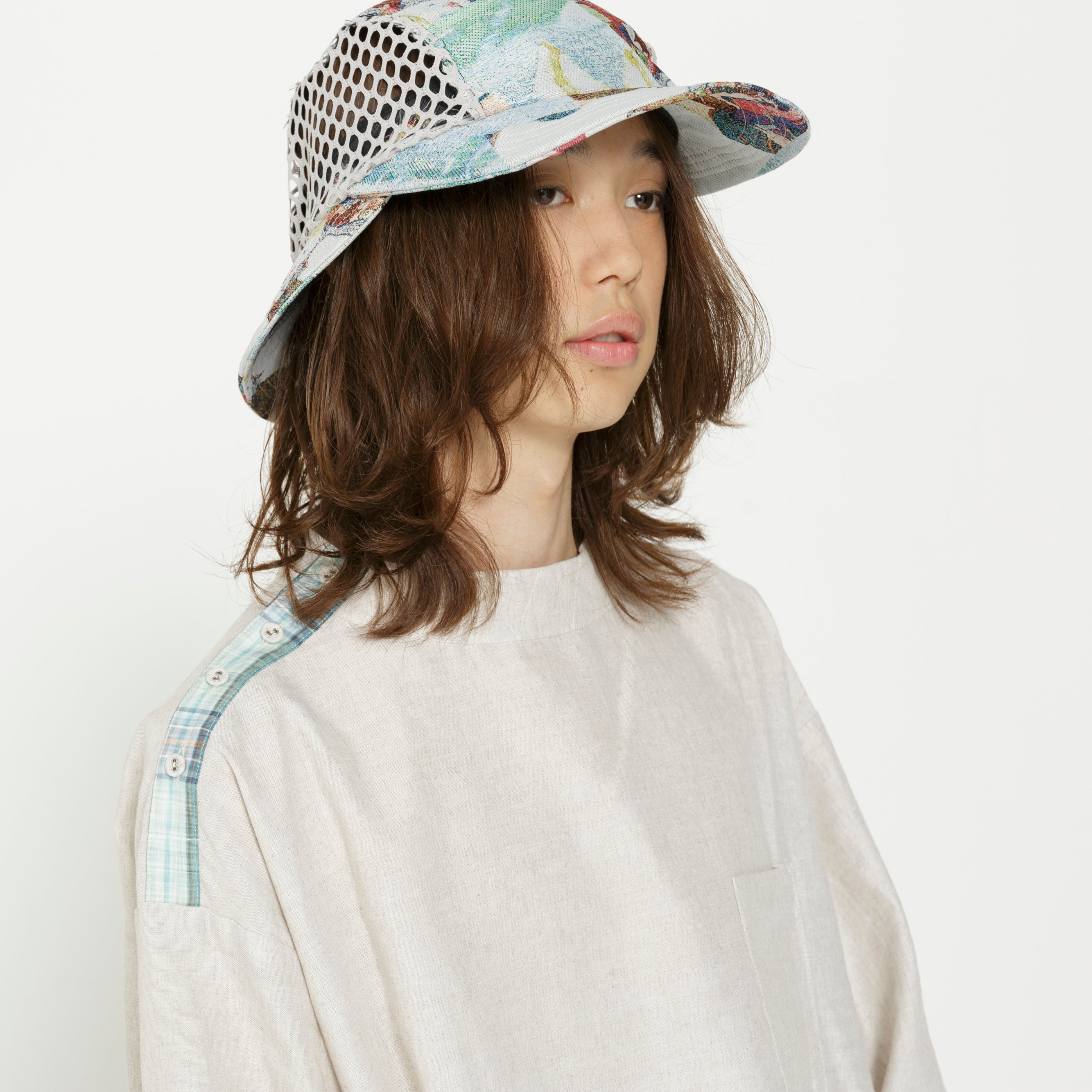 BORDERLESS JQ 2WAY CAP | Color_White | No_SF26SS-09_White【STOF_ストフ】【入荷予定アイテム・入荷連絡可能】