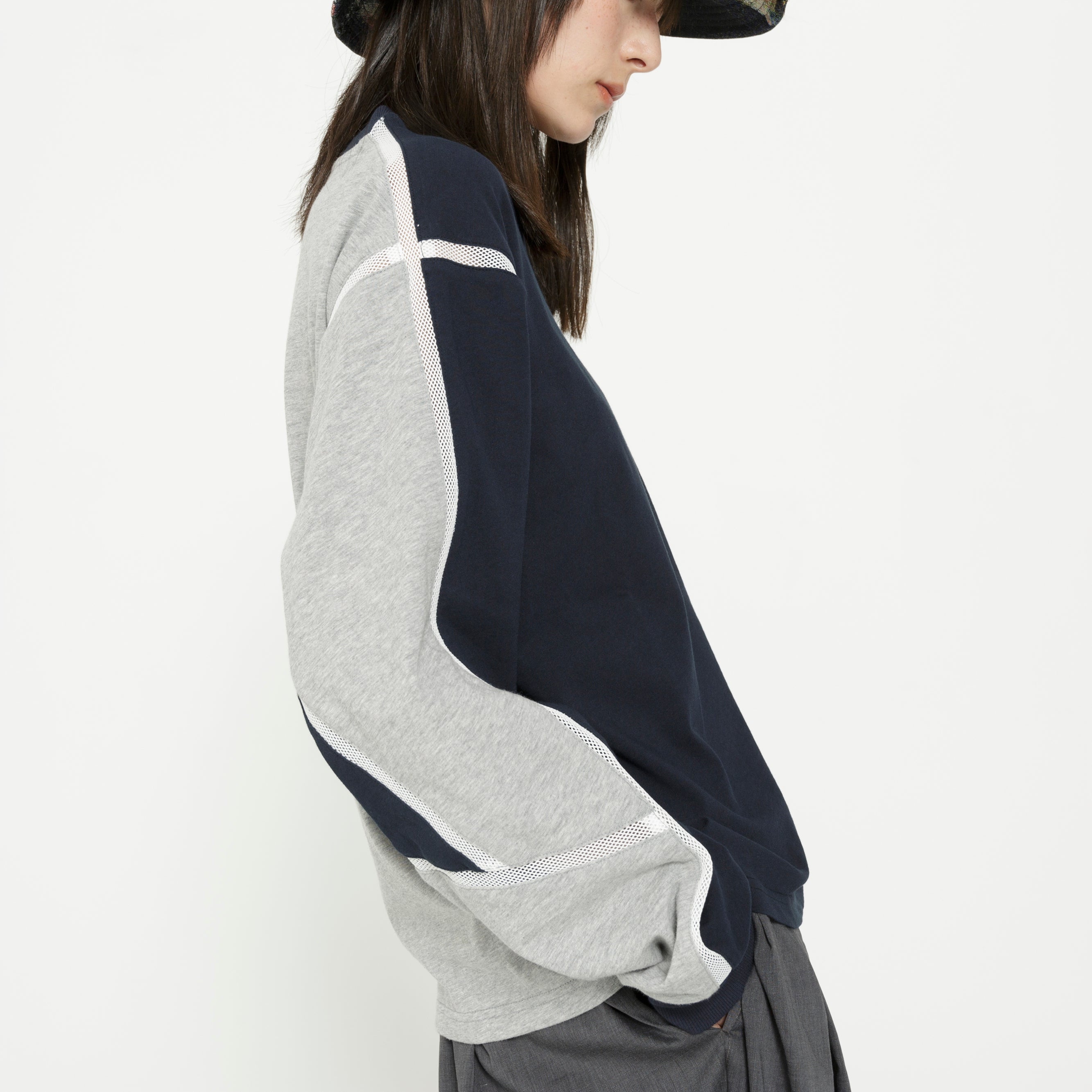 COMPLEXITY BORDER L/S TEE– Navy | STOF