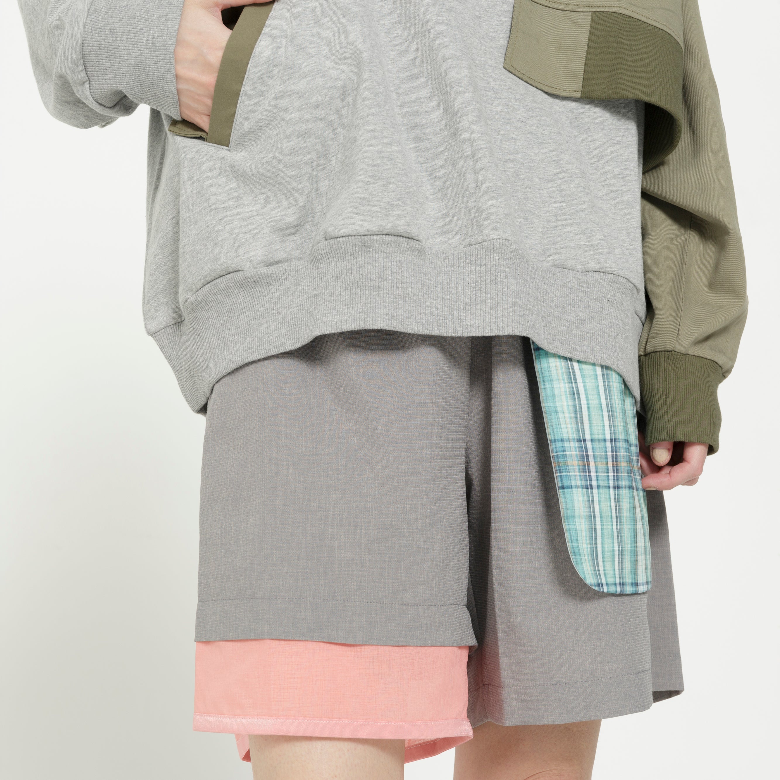 MELTING MIX SHORT PANTS | Color_Grey | No_SF26SS-14_Grey【STOF_ストフ】【入荷予定アイテム・入荷連絡可能】